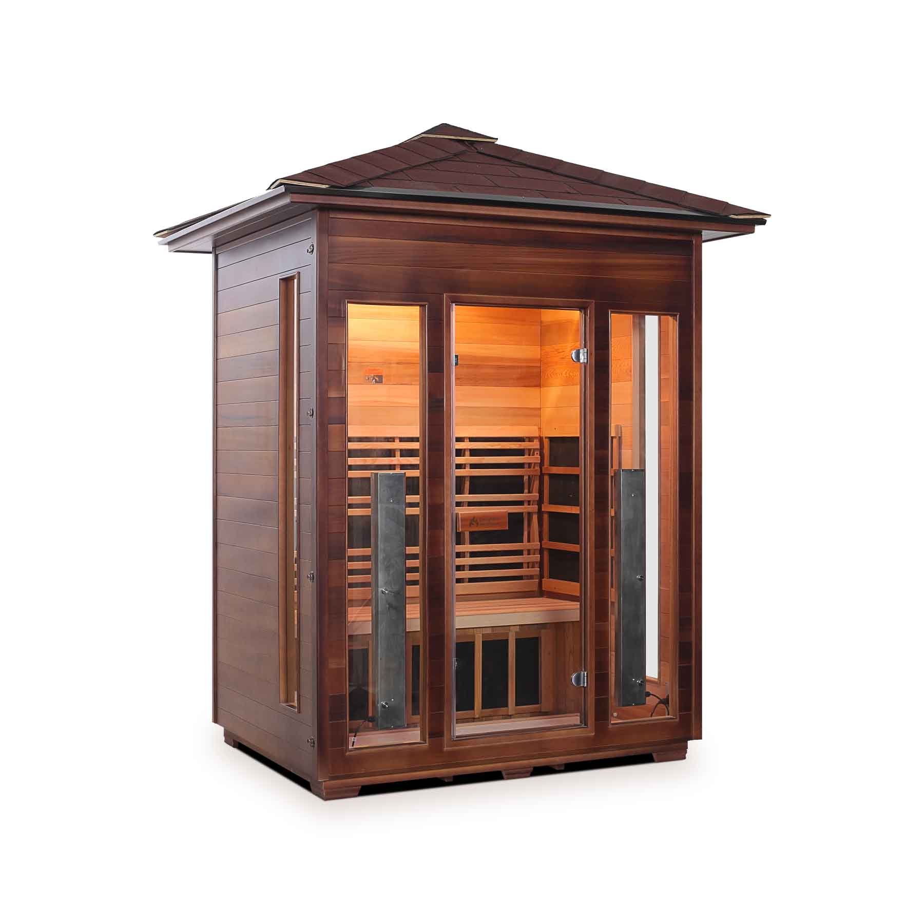Enlighten Rustic 3 Person Full Spectrum Outdoor Infrared Sauna - Image 3