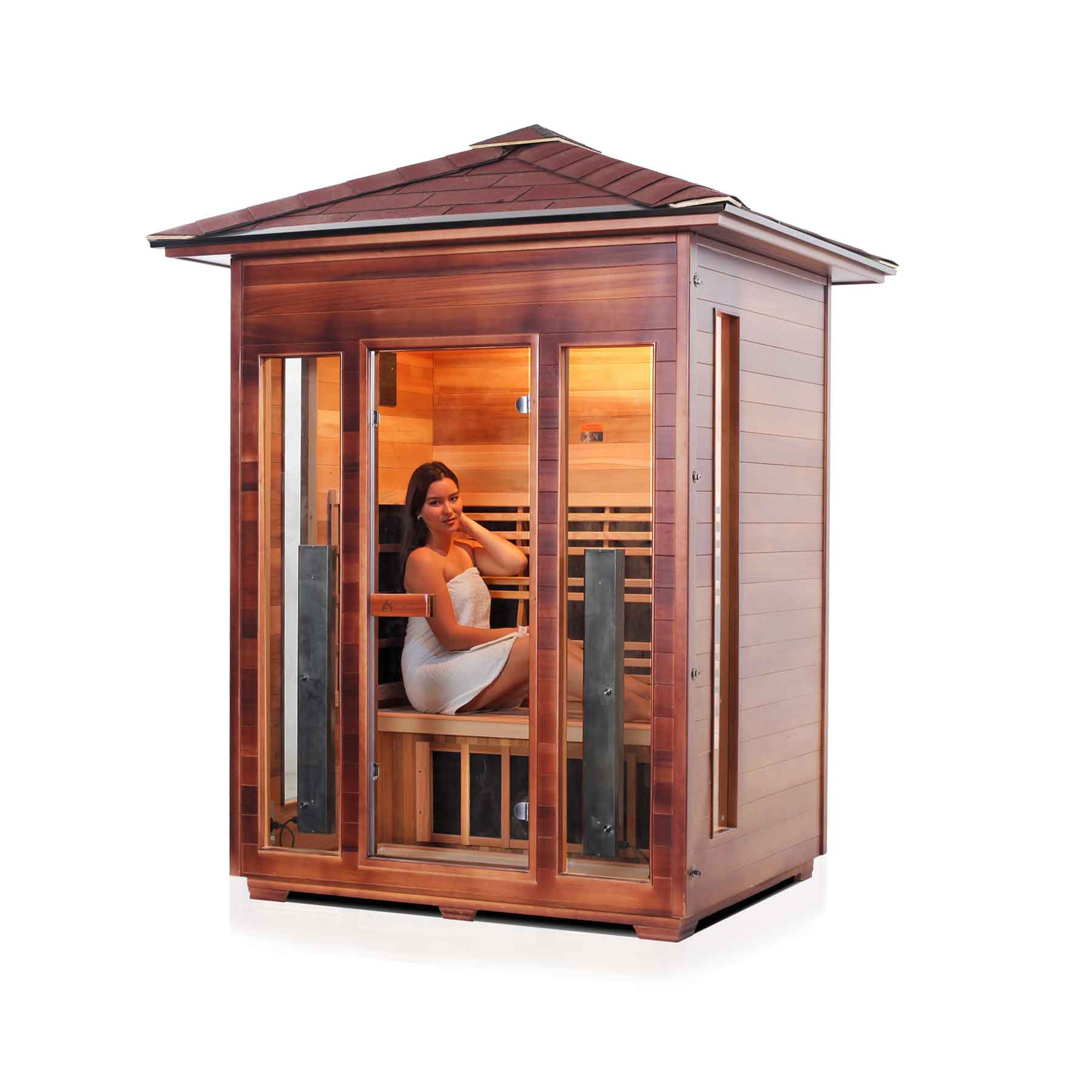Enlighten Rustic 3 Person Full Spectrum Outdoor Infrared Sauna - Image 4