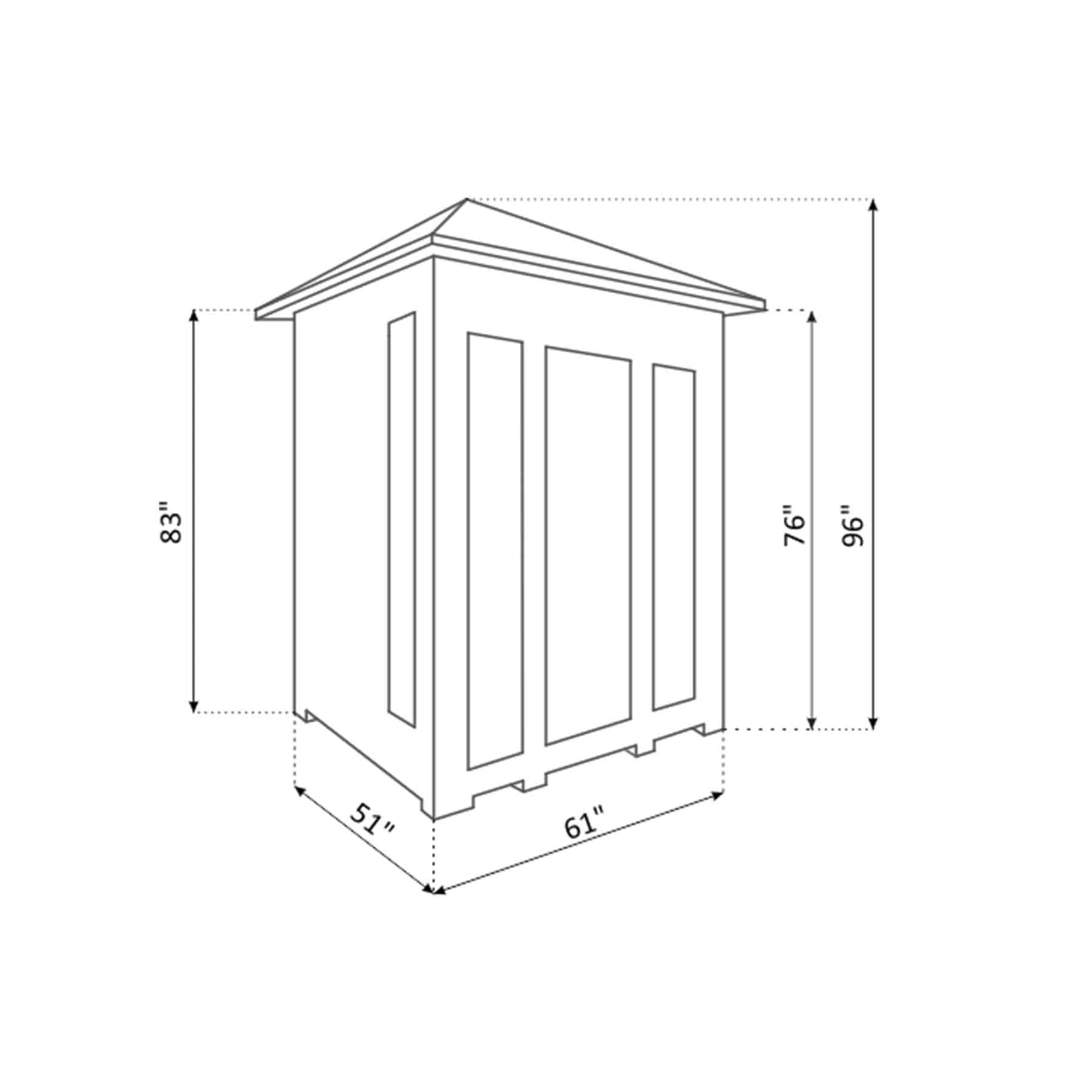 Enlighten Rustic 3 Person Full Spectrum Outdoor Infrared Sauna - Image 6