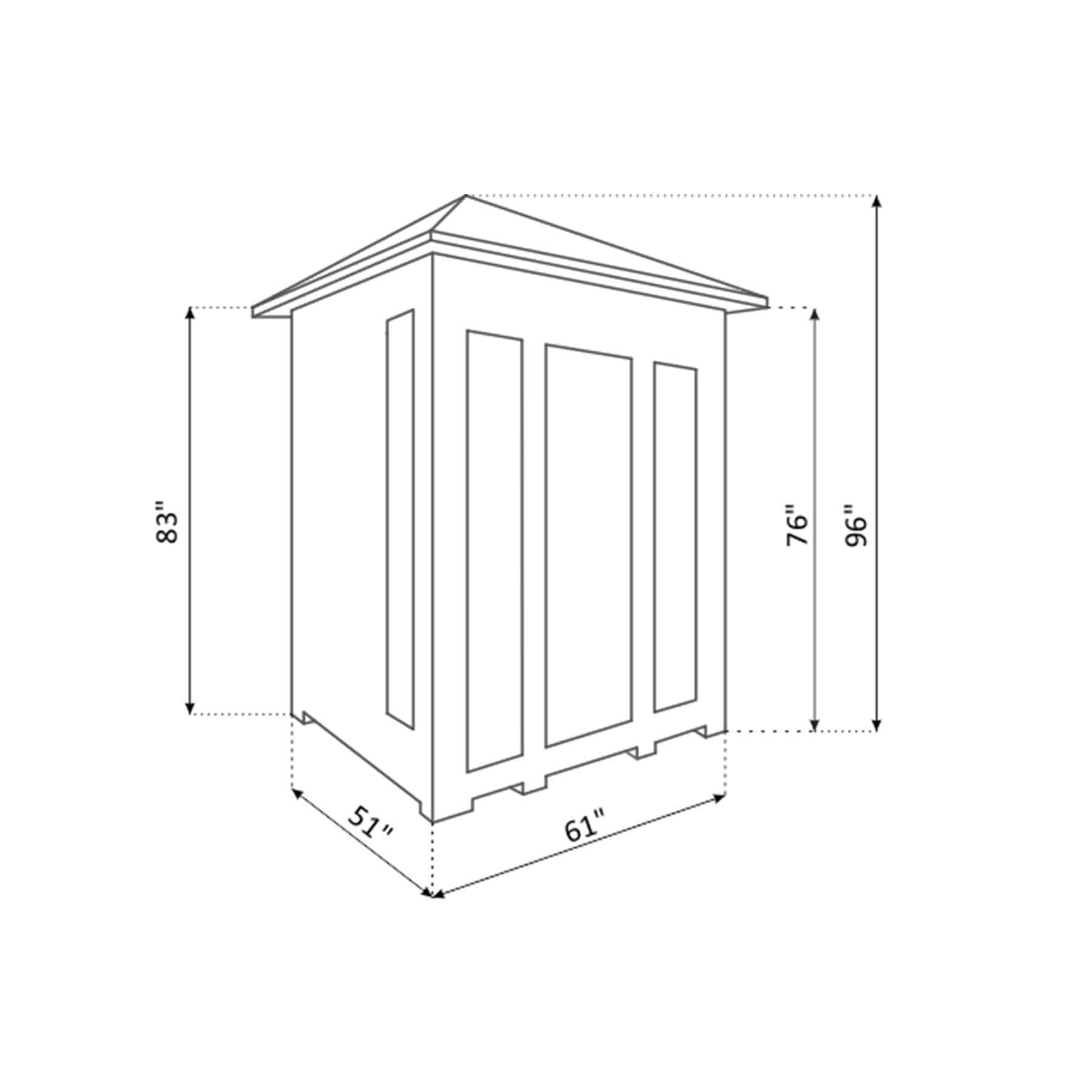 Enlighten SunRise 3 Person  Outdoor Dry Traditional Sauna - Image 9