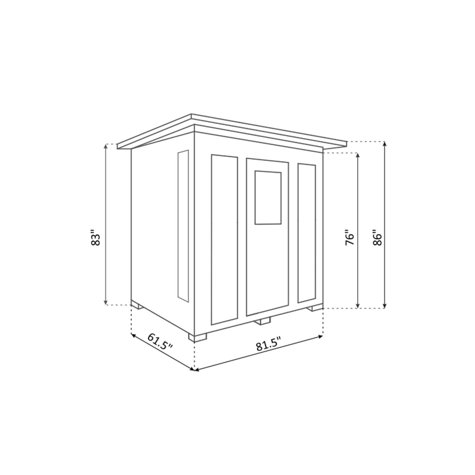 Enlighten SunRise 5 Person  Outdoor Dry Traditional Sauna - Image 5
