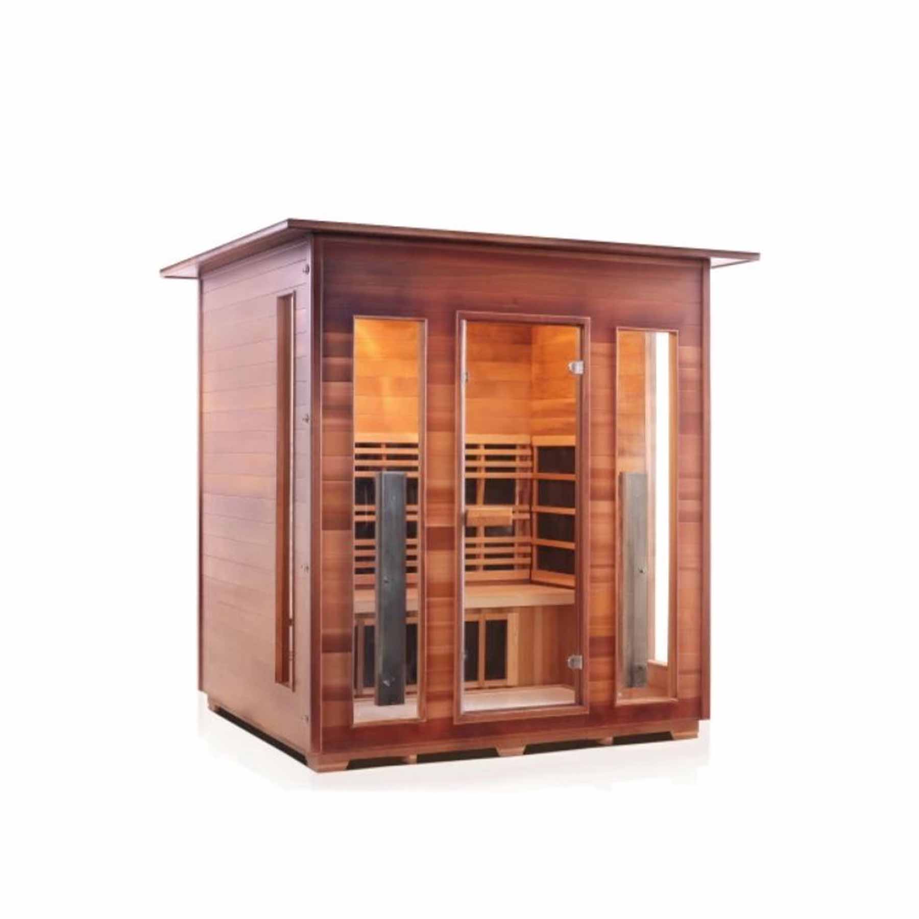 Enlighten SunRise 4 Person Cedar Indoor Dry Traditional Sauna - Image 2