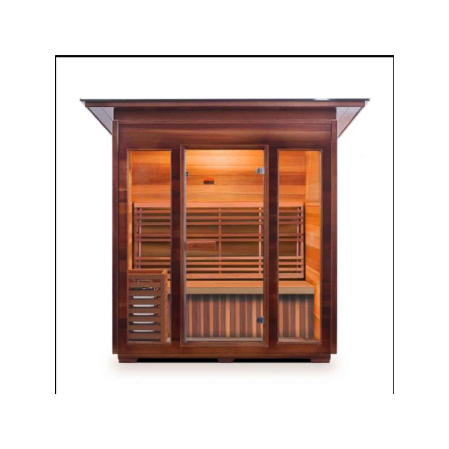 Enlighten SunRise 4 Person Cedar Indoor Dry Traditional Sauna - Image 7