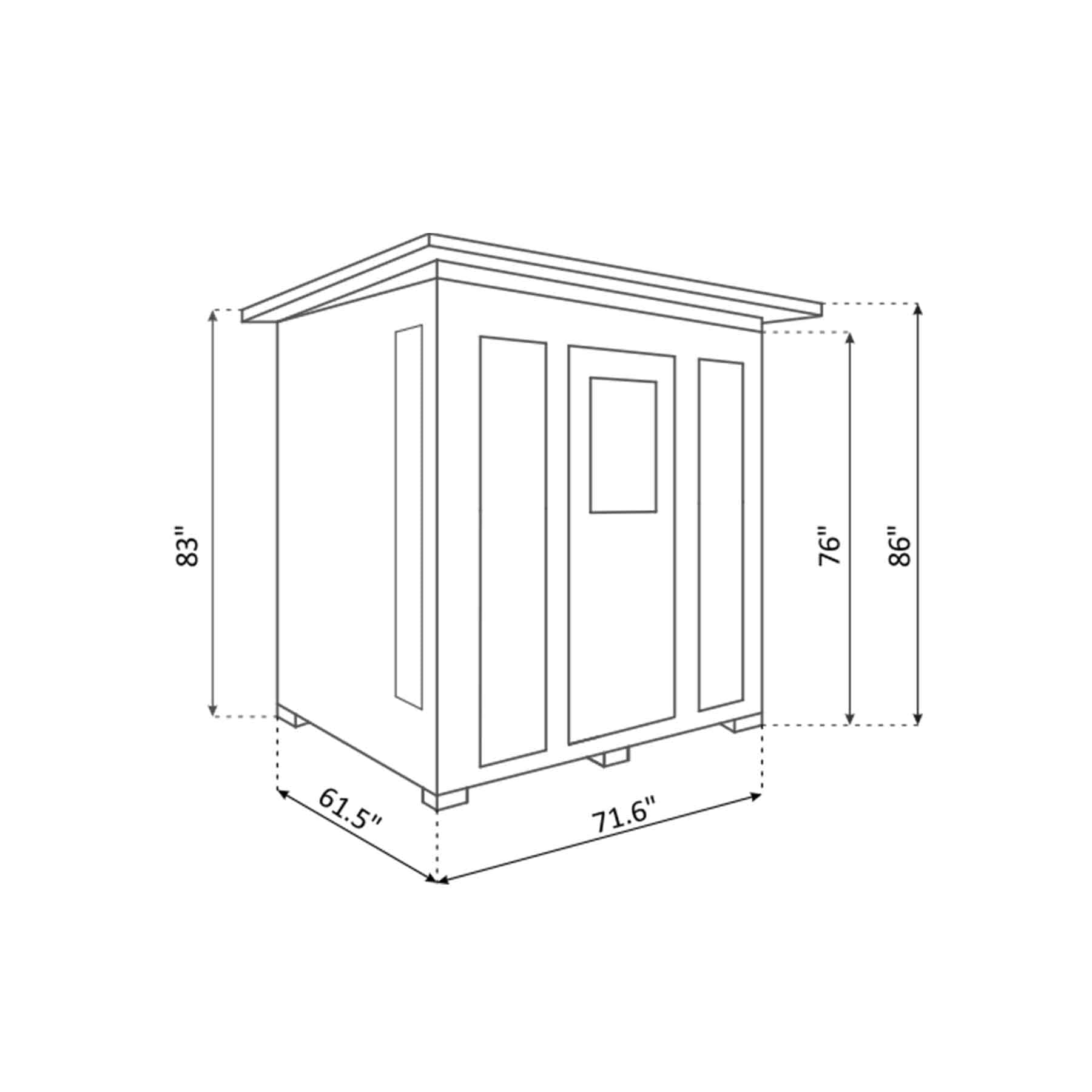 Enlighten SunRise 4 Person  Outdoor Dry Traditional Sauna - Image 5