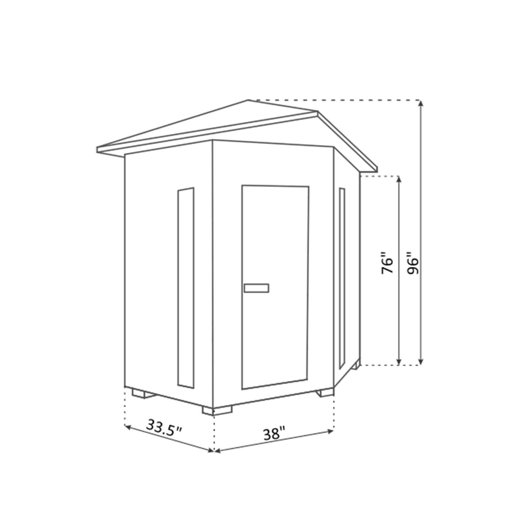 Enlighten SunRise 4C Space-saving Corner Outdoor Dry Traditional Sauna - Image 5