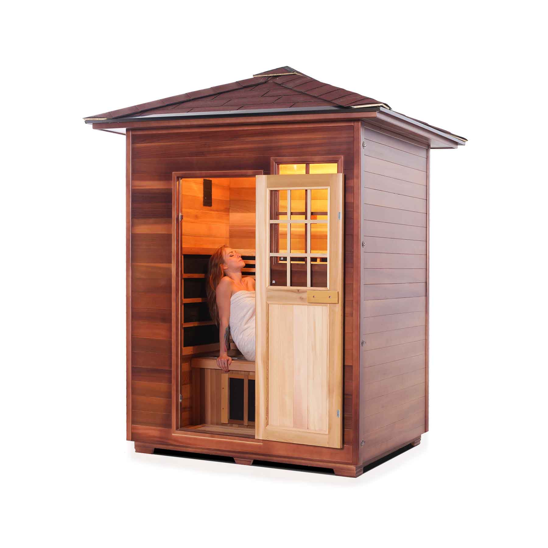 Enlighten Sapphire 3 Person 8 Heaters Outdoor Hybrid Sauna - Image 5