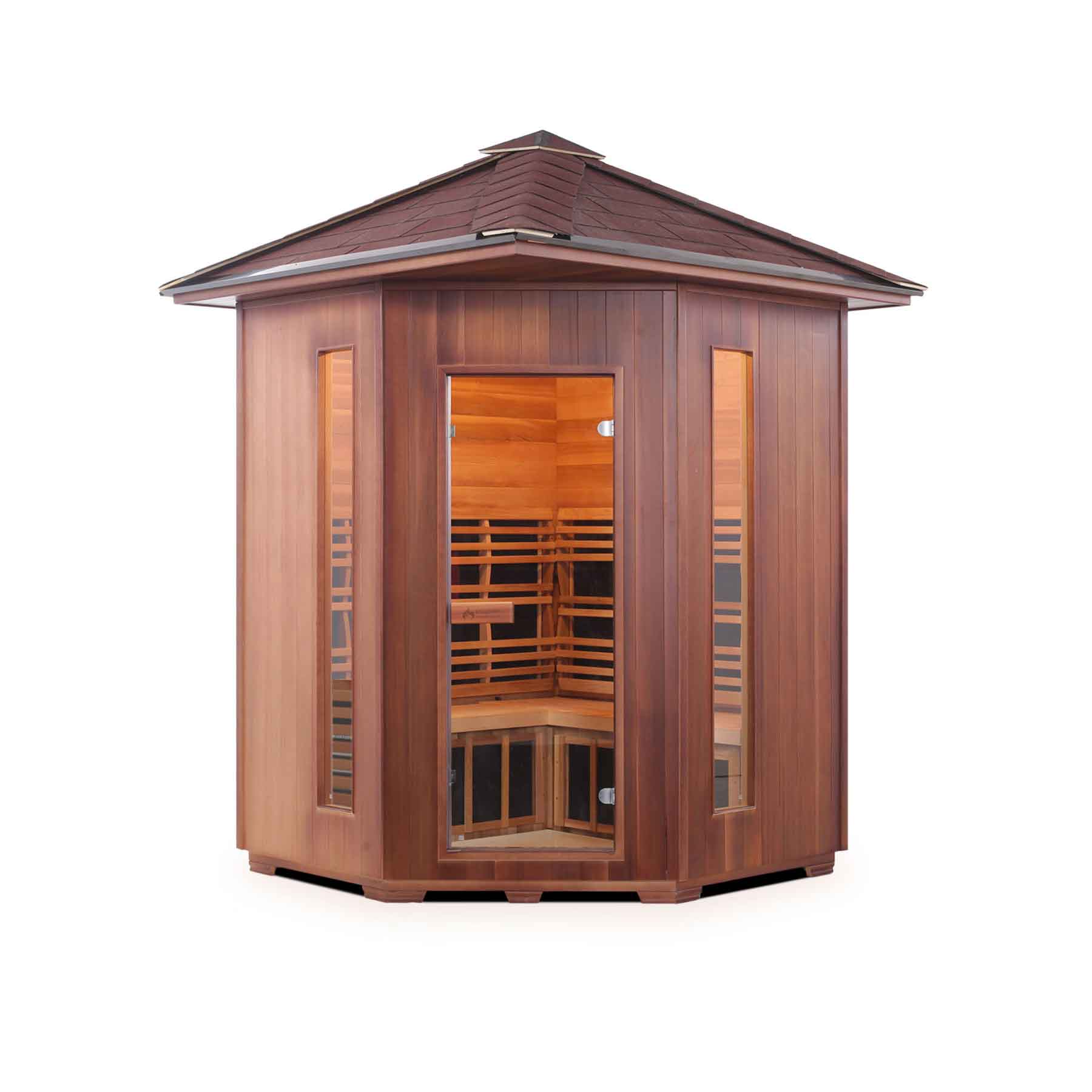Enlighten Diamond 4C 9 Heaters Duet Corner Outdoor Hybrid Sauna - Image 2