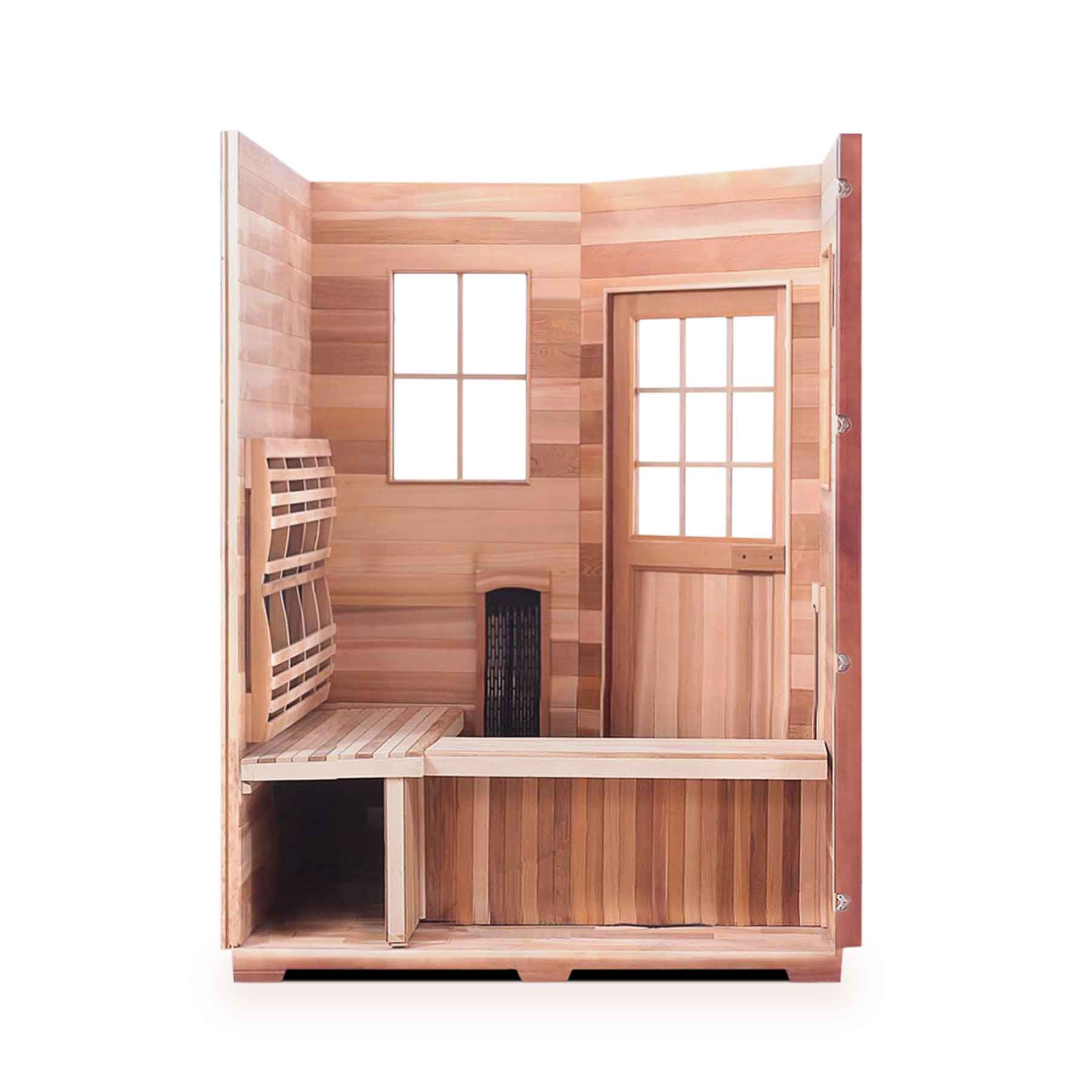 Enlighten Diamond 4C 9 Heaters Duet Corner Outdoor Hybrid Sauna - Image 3