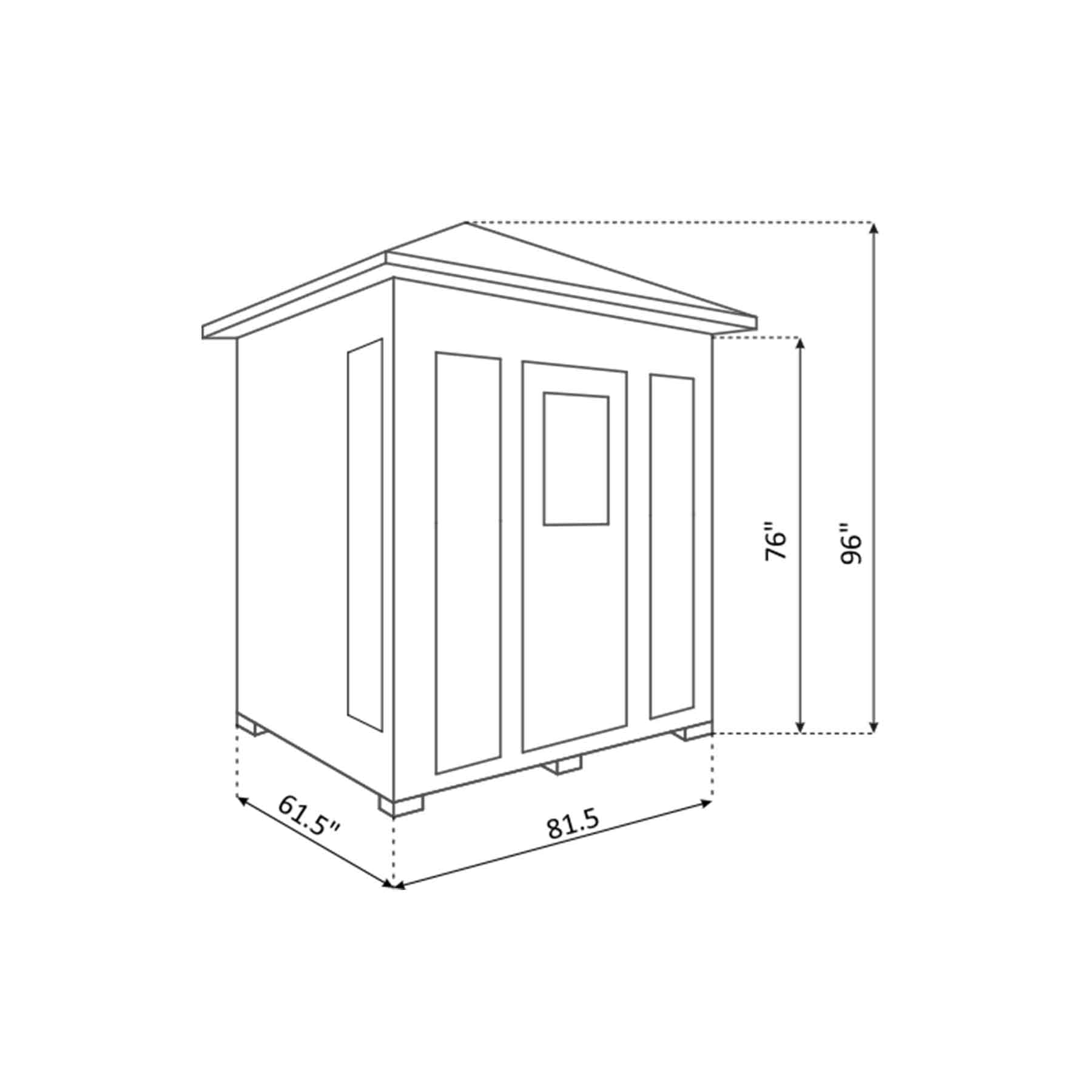 Enlighten Diamond 5 Person 12 Heaters Outdoor Hybrid Sauna - Image 5