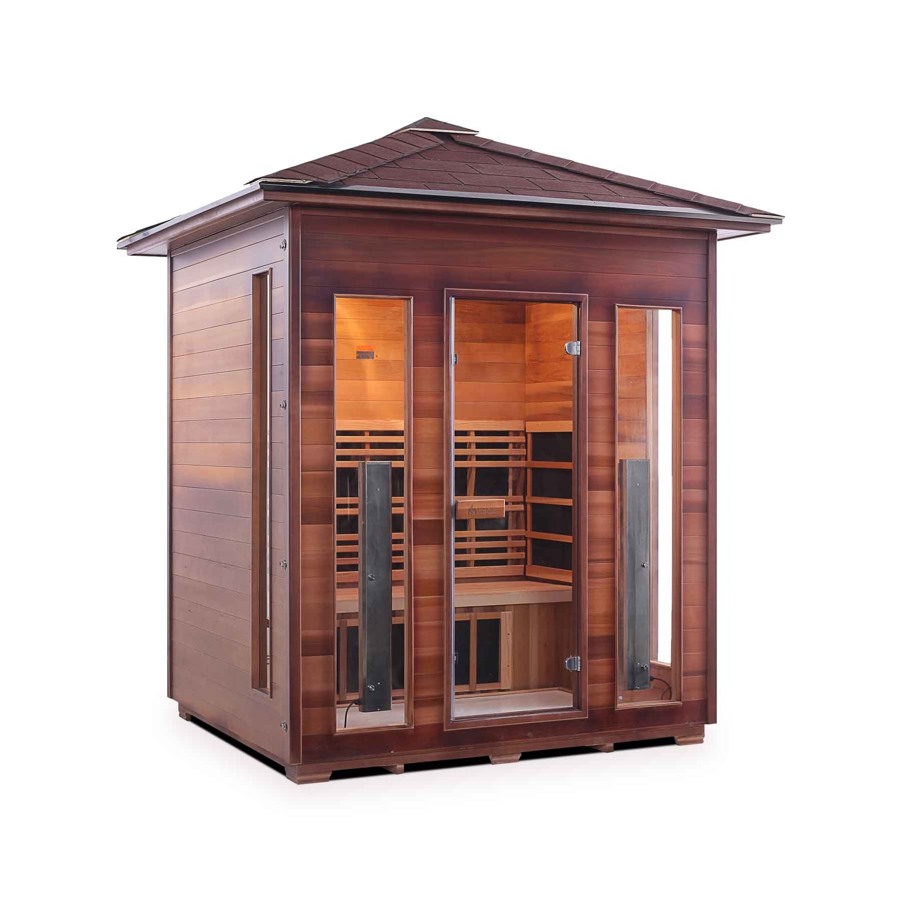 Enlighten Diamond 4 Person 11 Heaters Outdoor Hybrid Sauna - Image 3