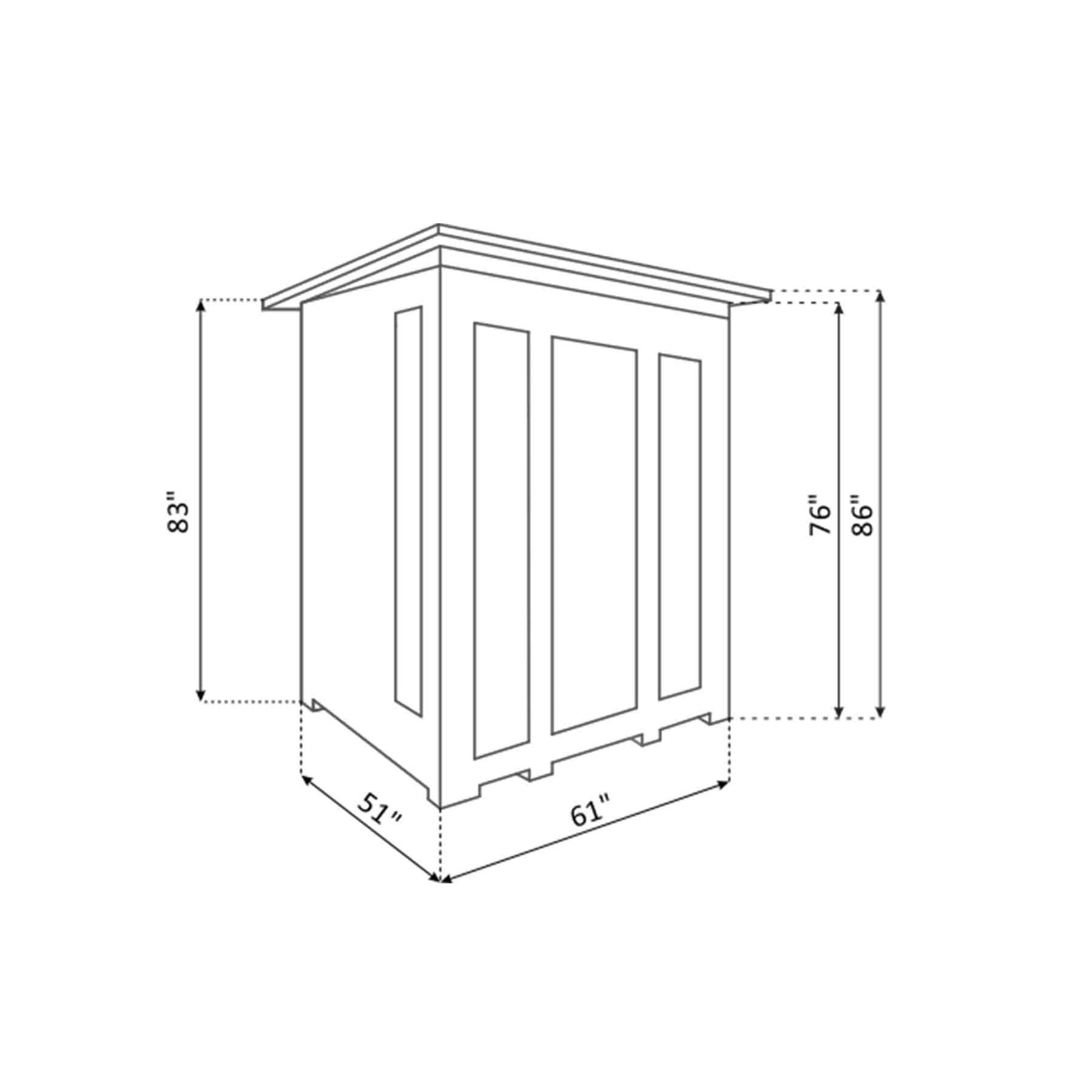 Enlighten Diamond 3 Person 8 Heaters Outdoor Hybrid Sauna - Image 6