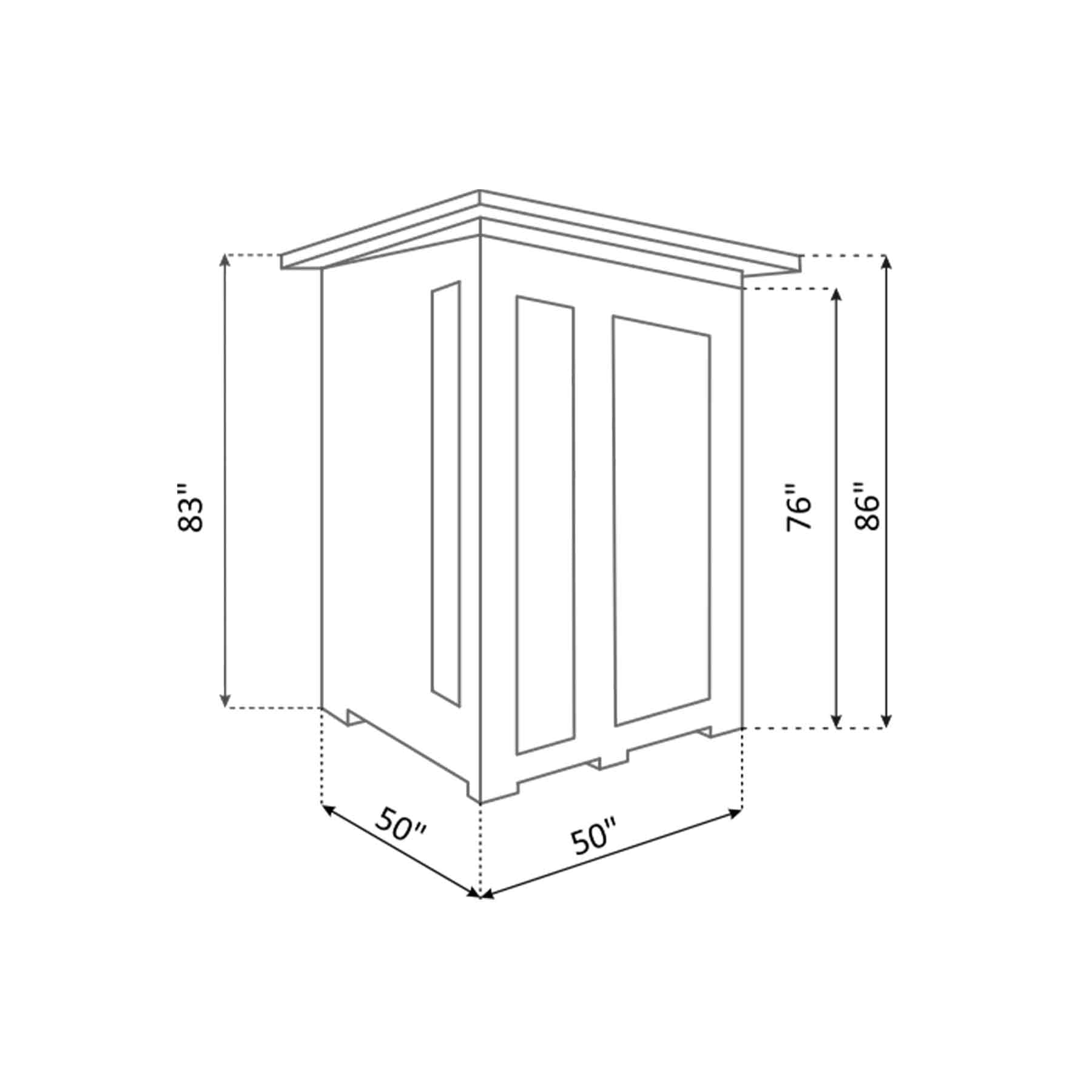 Enlighten Diamond 2 Person 7 Heaters Outdoor Hybrid Sauna - Image 6