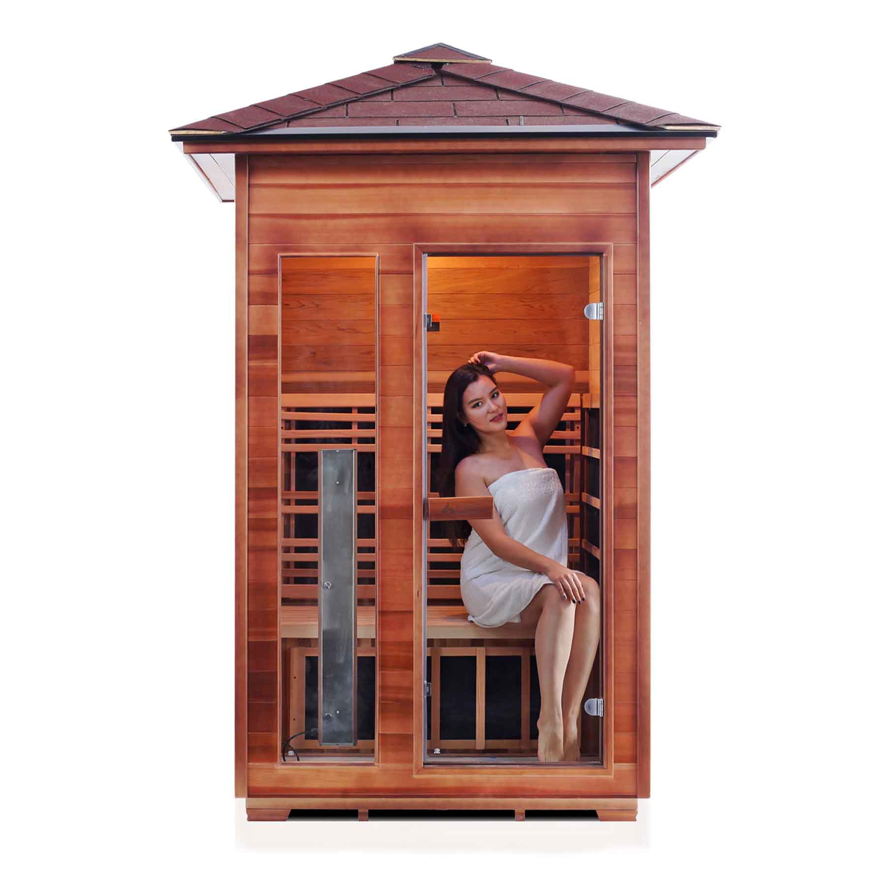Enlighten Diamond 2 Person 7 Heaters Outdoor Hybrid Sauna - Image 4