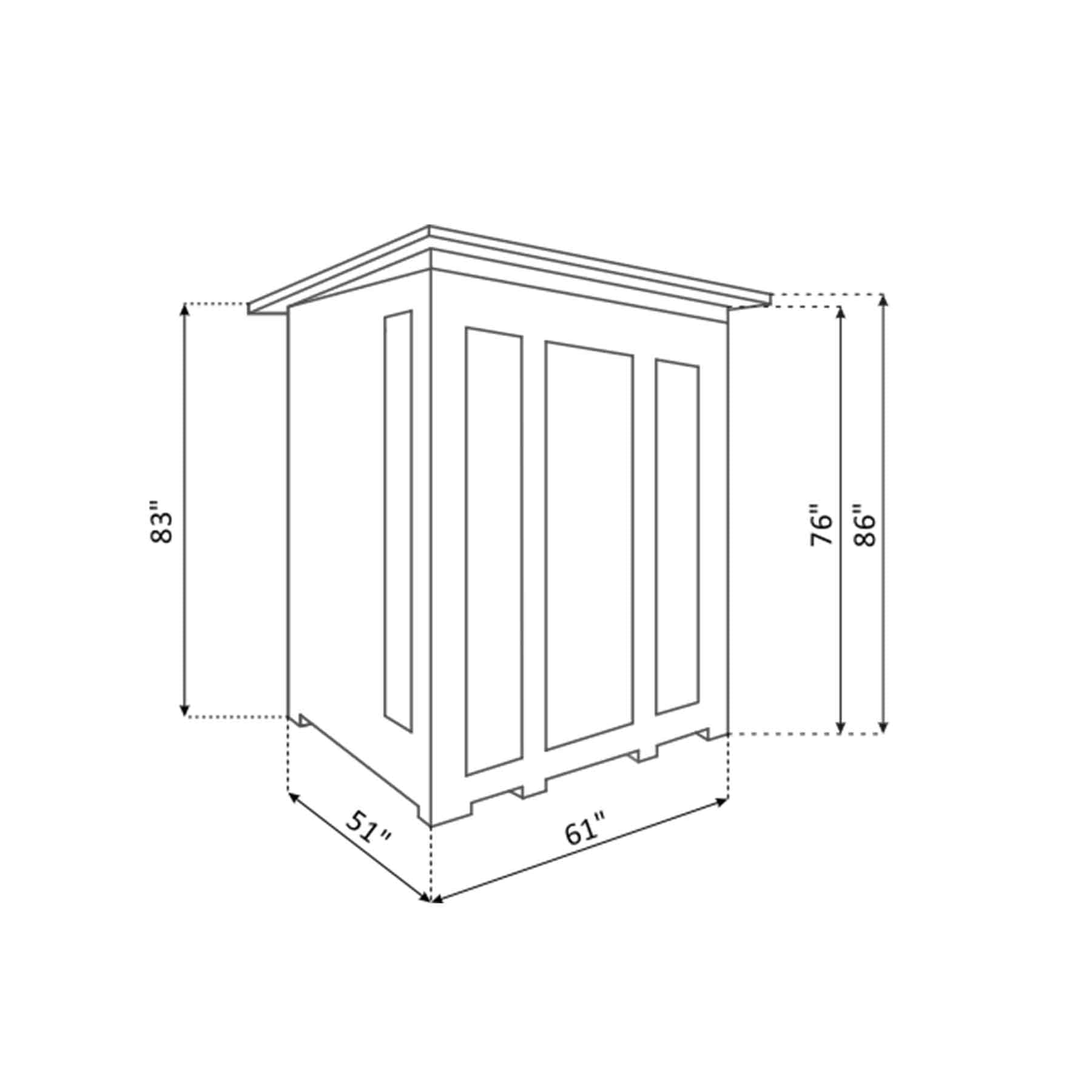 Enlighten SunRise 3 Person  Outdoor Dry Traditional Sauna - Image 6