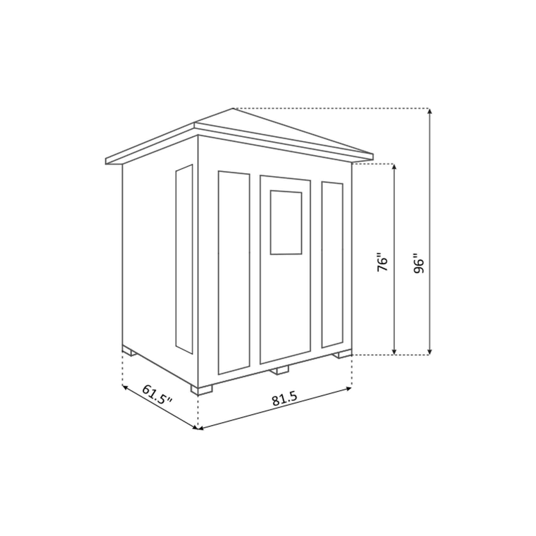 Enlighten SunRise 5 Person  Outdoor Dry Traditional Sauna - Image 5