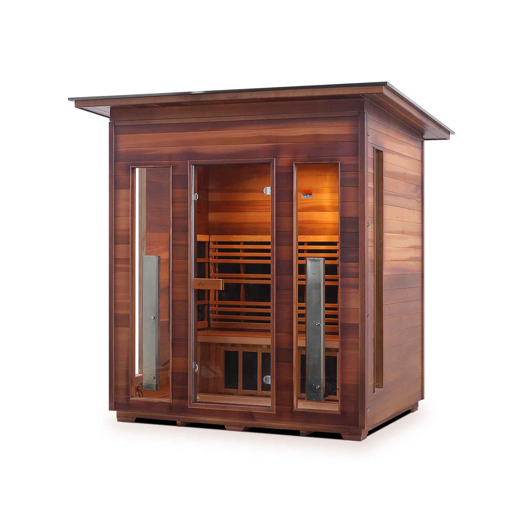 Enlighten Diamond 4 Person 11 Heaters Outdoor Hybrid Sauna - Image 1