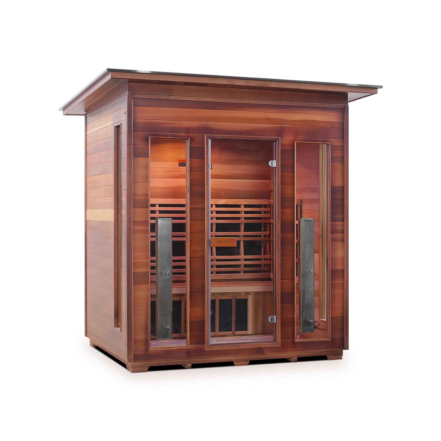 Enlighten Diamond 4 Person 11 Heaters Outdoor Hybrid Sauna - Image 3