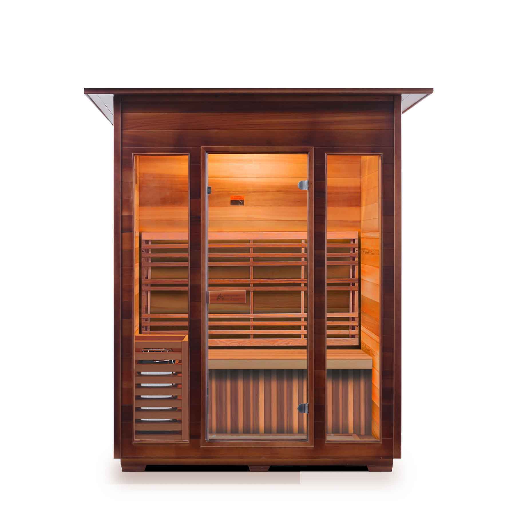 Enlighten SunRise 3 Person Cedar Indoor Dry Traditional Sauna - Image 1