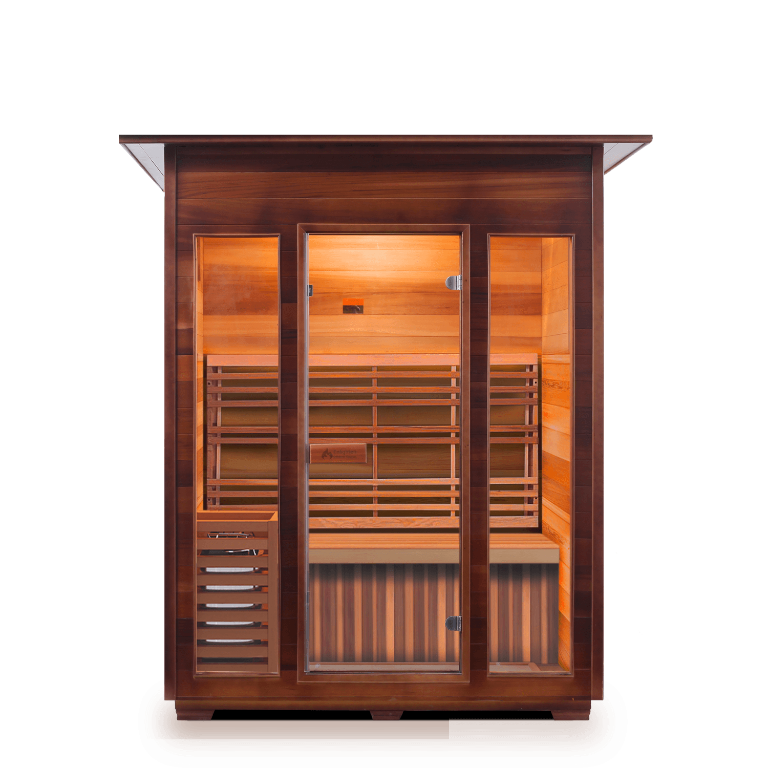 Enlighten SunRise 3 Person Cedar Indoor Dry Traditional Sauna - Image 6