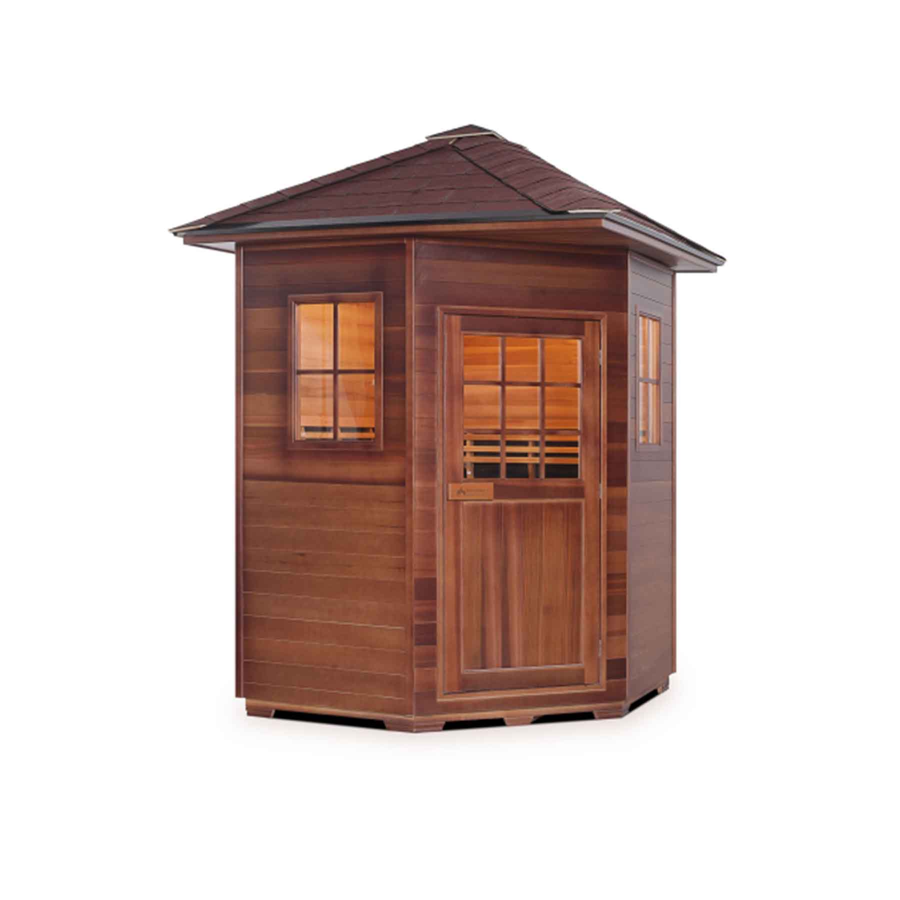 Enlighten Sierra 4C Space-saving Corner Low EMF Outdoor Infrared Sauna - Image 2