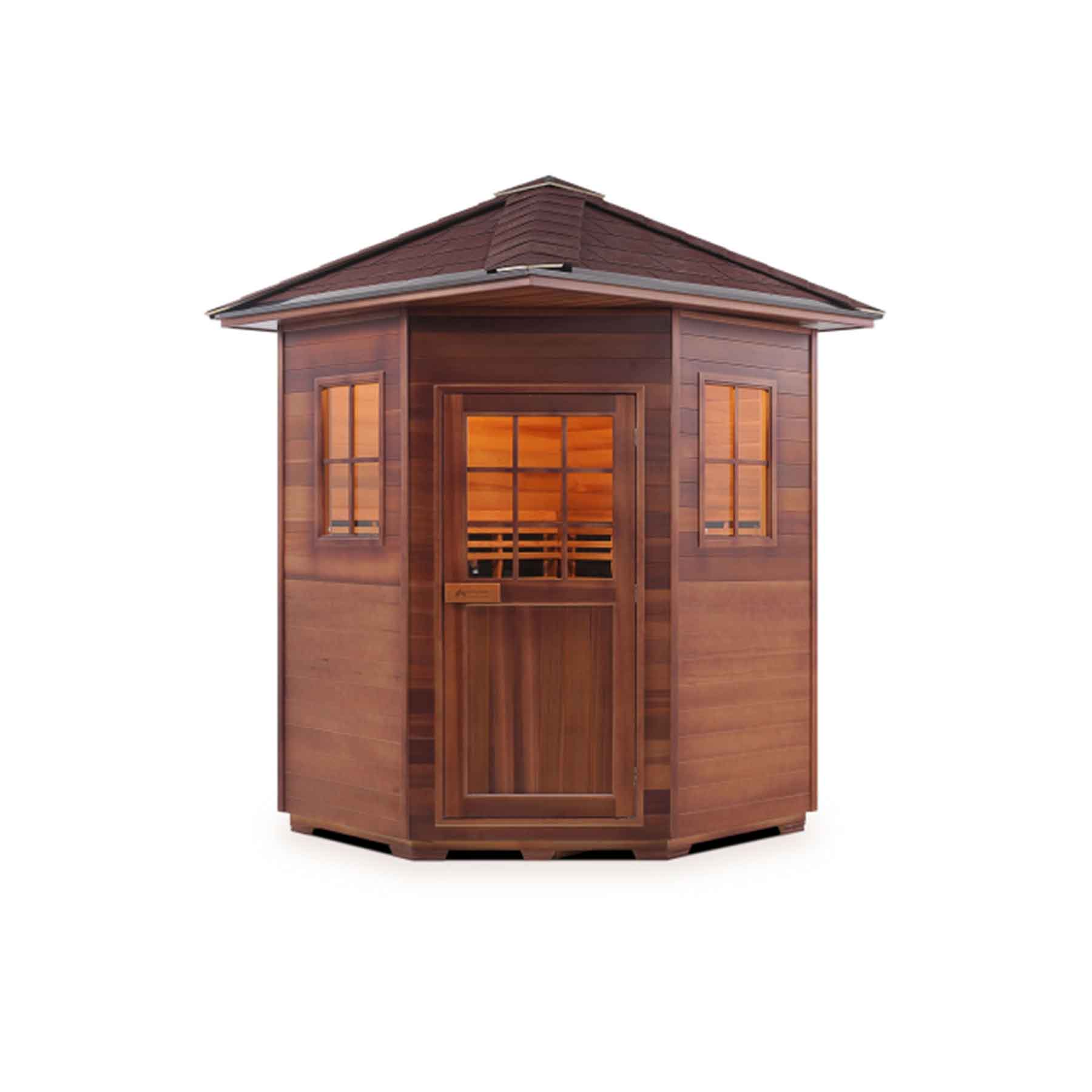 Enlighten Sierra 4C Space-saving Corner Low EMF Outdoor Infrared Sauna - Image 3
