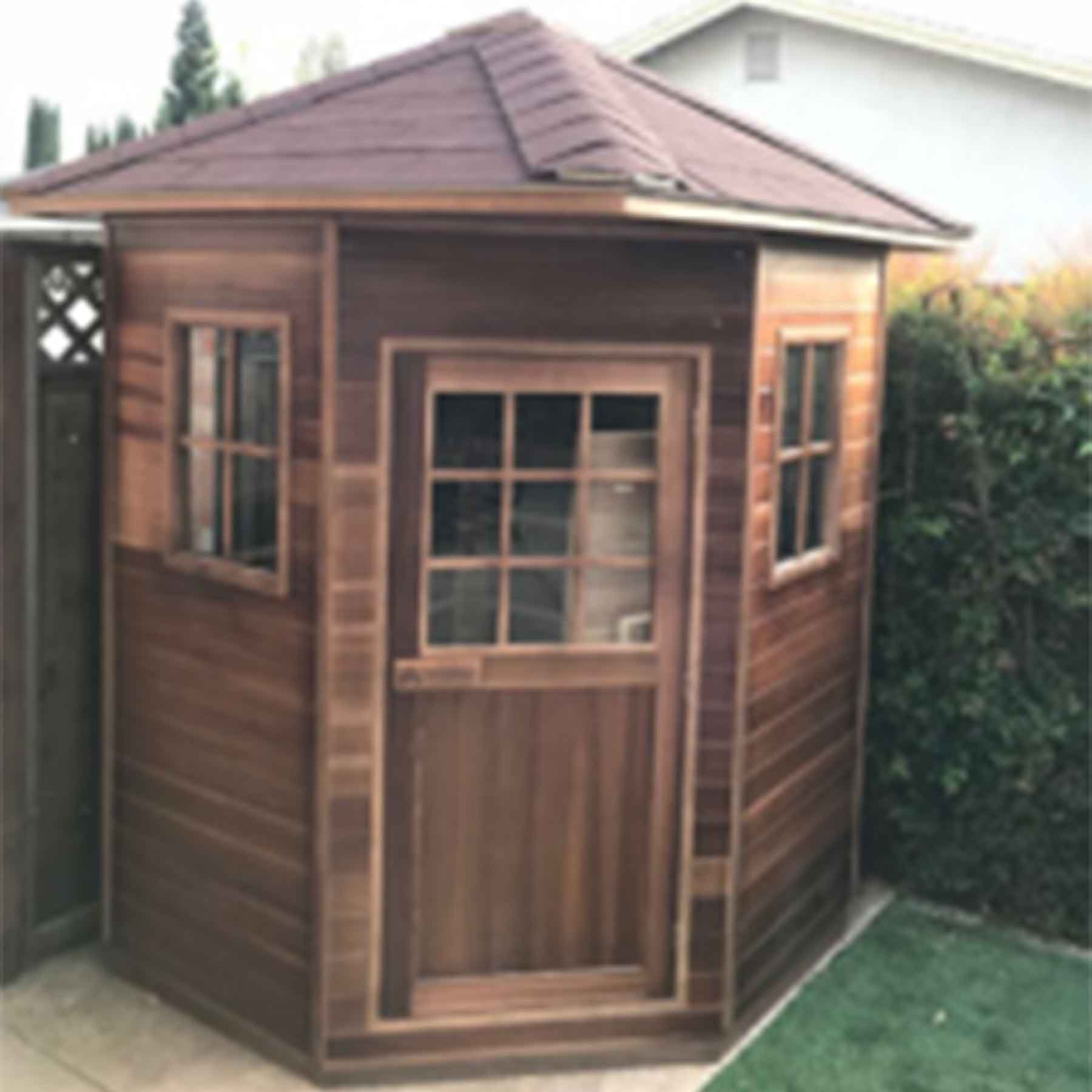 Enlighten Sierra 4C Space-saving Corner Low EMF Outdoor Infrared Sauna - Image 8