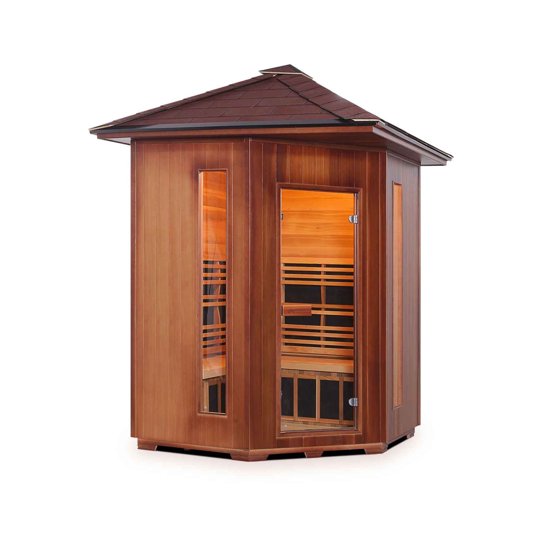Enlighten Rustic 4C Full Spectrum Low EMF Outdoor Infrared Sauna - Image 3