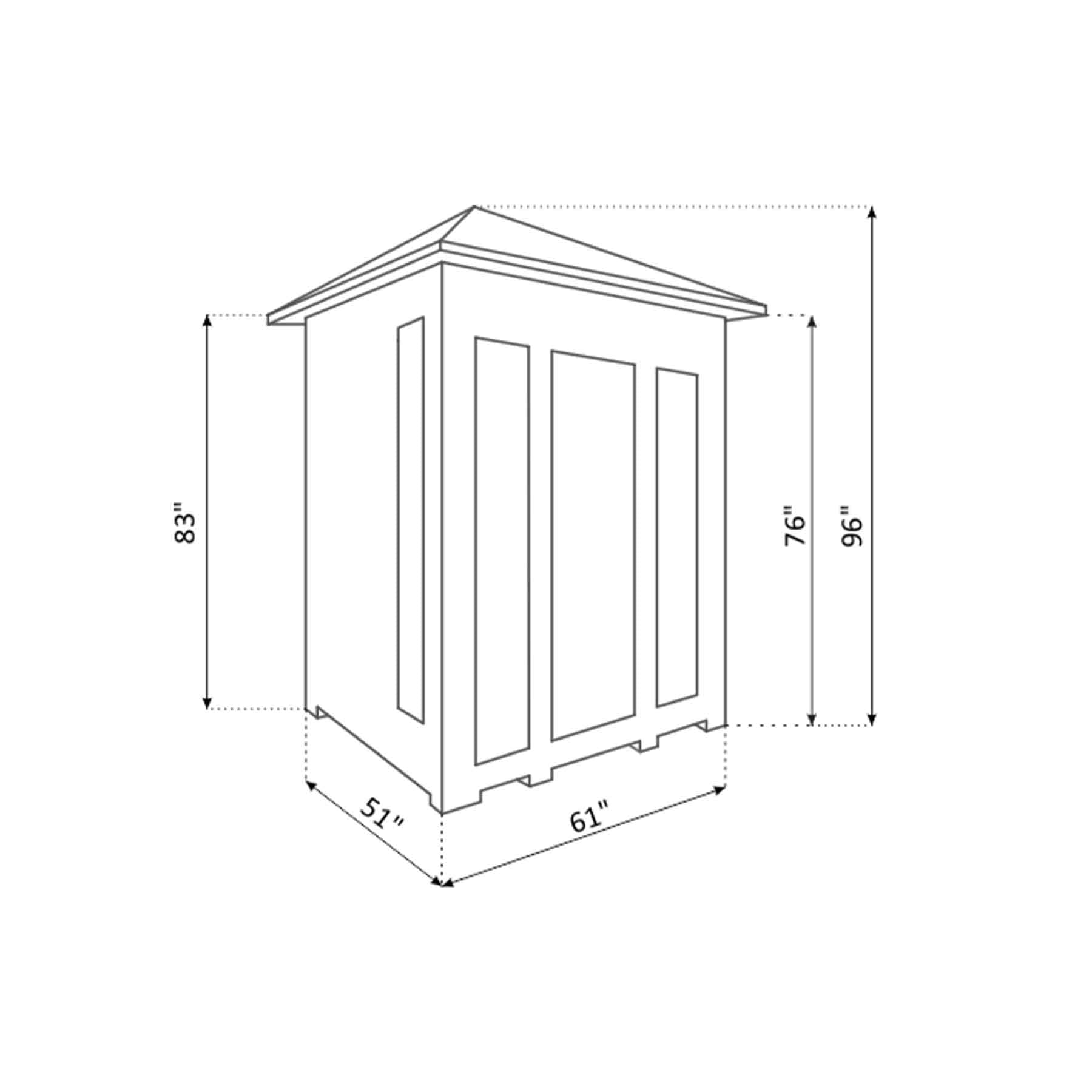 Enlighten Diamond 3 Person 8 Heaters Outdoor Hybrid Sauna - Image 6