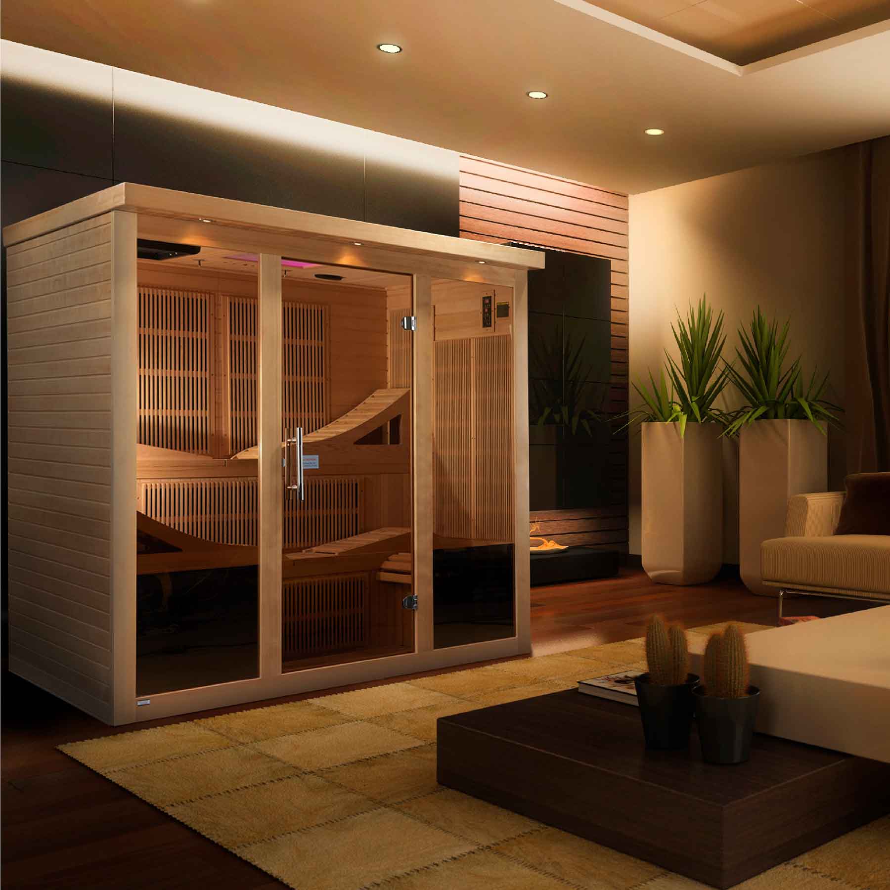 Golden Designs Monaco Elite 6 Person Near Zero EMF Indoor Infrared Sauna - Image 8