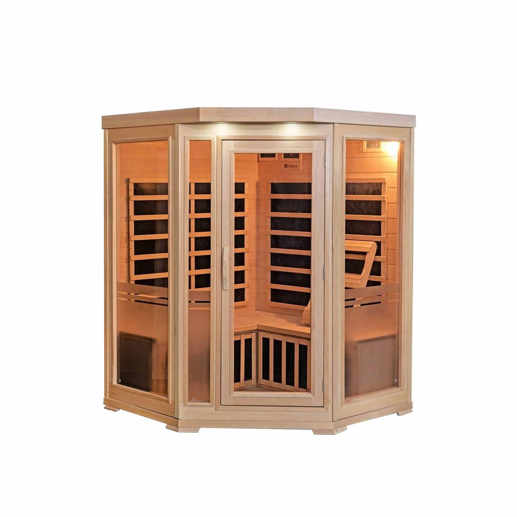 HeatWave Sonoma 3 Person 7 Carbon Corner Indoor FAR Infrared Sauna