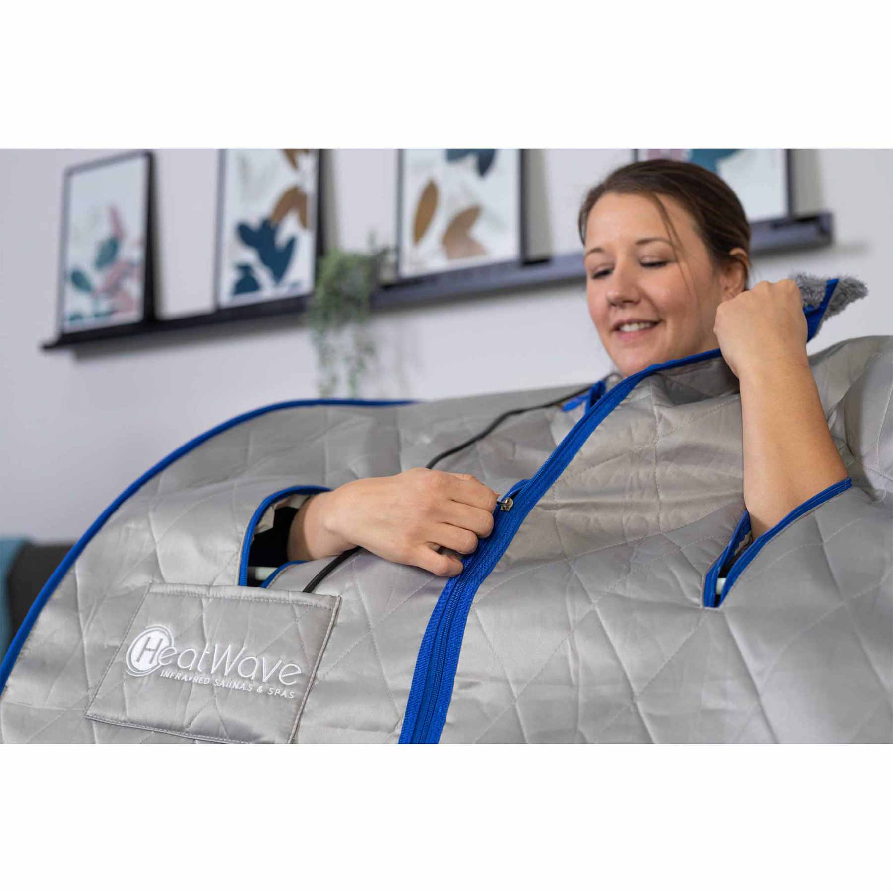 HeatWave Spirit 1 Person 3 Carbon Gray Oversized Portable Sauna - Image 2