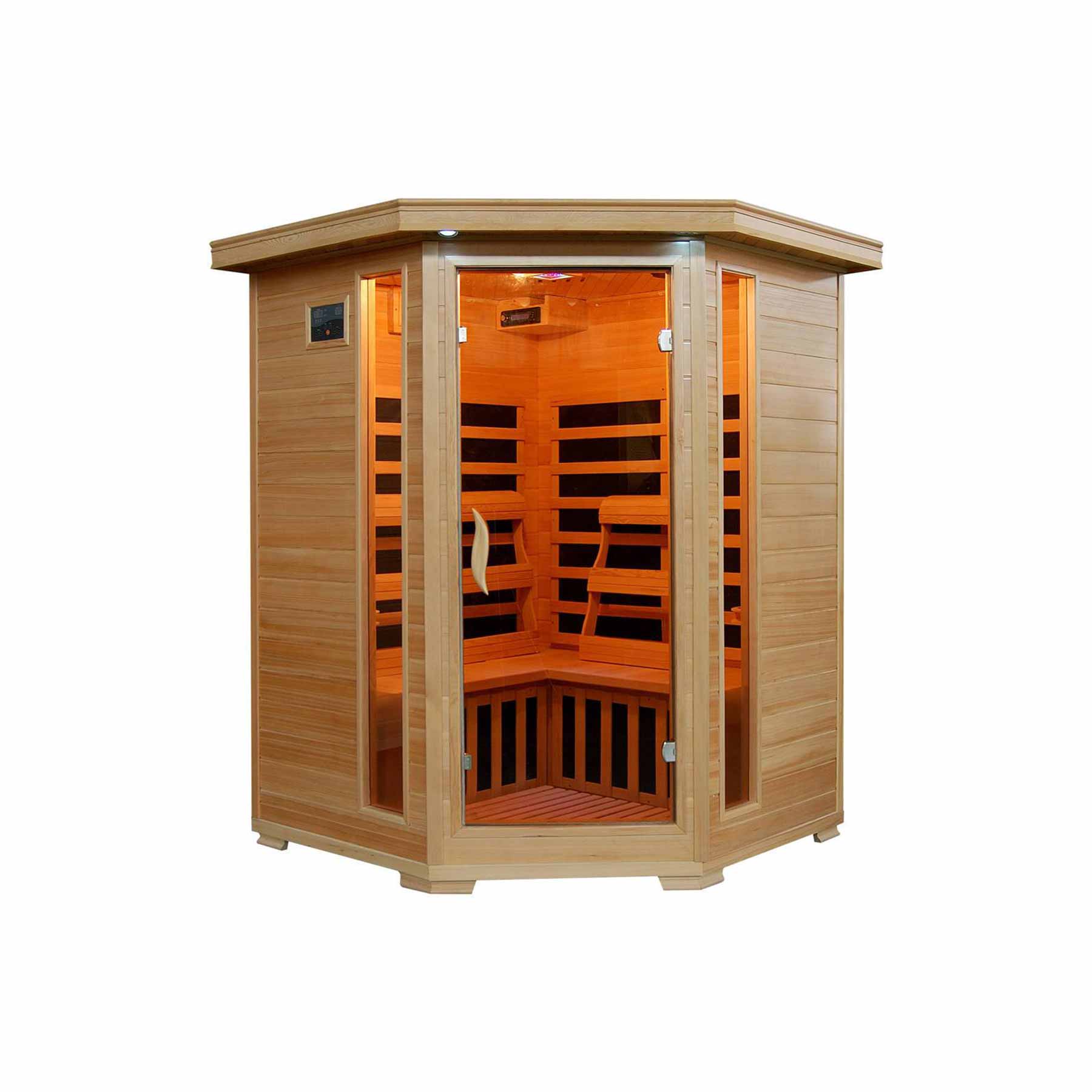 HeatWave Santa Fe 3 Person 7 Carbon Corner Indoor Infrared Sauna