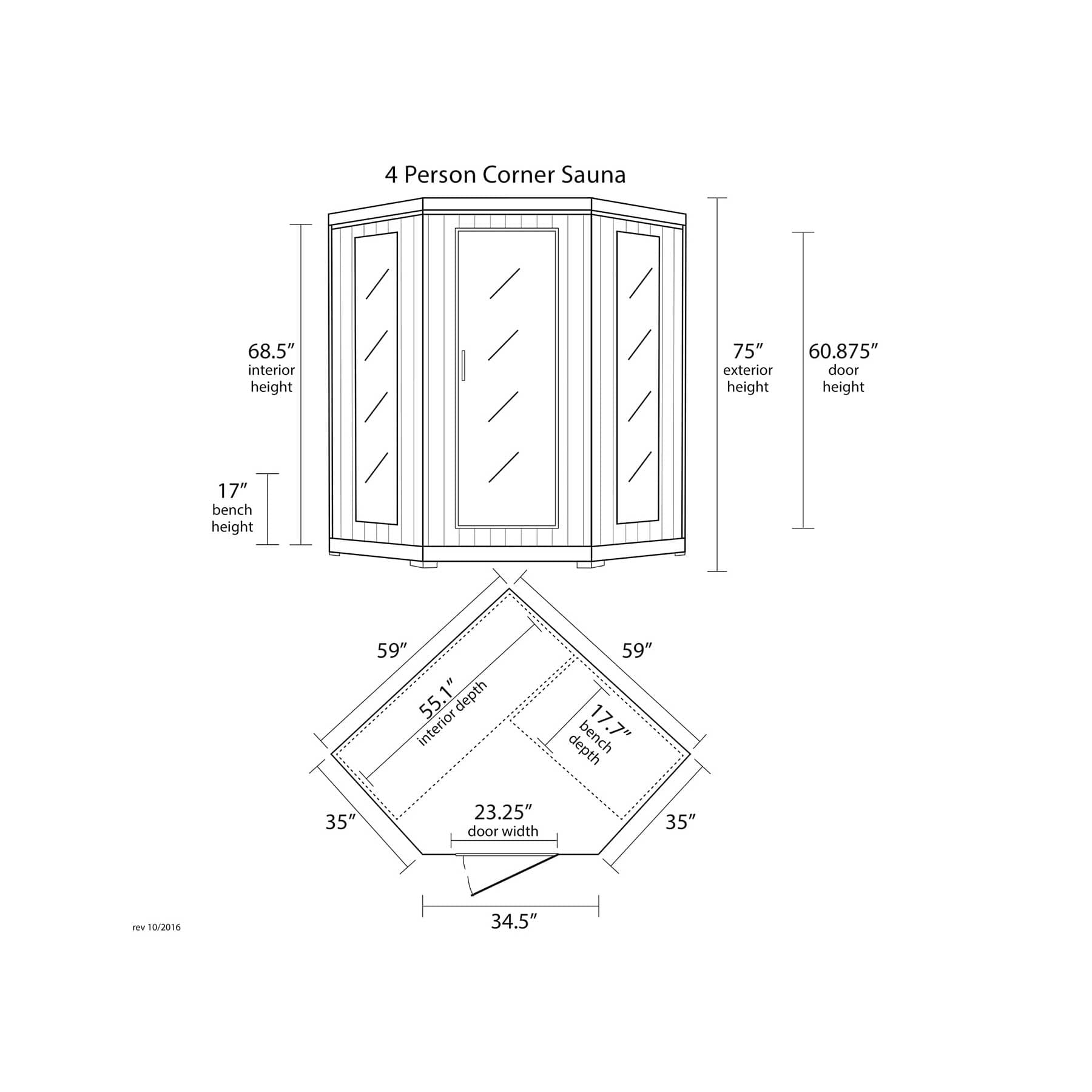 HeatWave Tucson 4 Person 10 Carbon Corner Indoor Infrared Sauna - Image 5