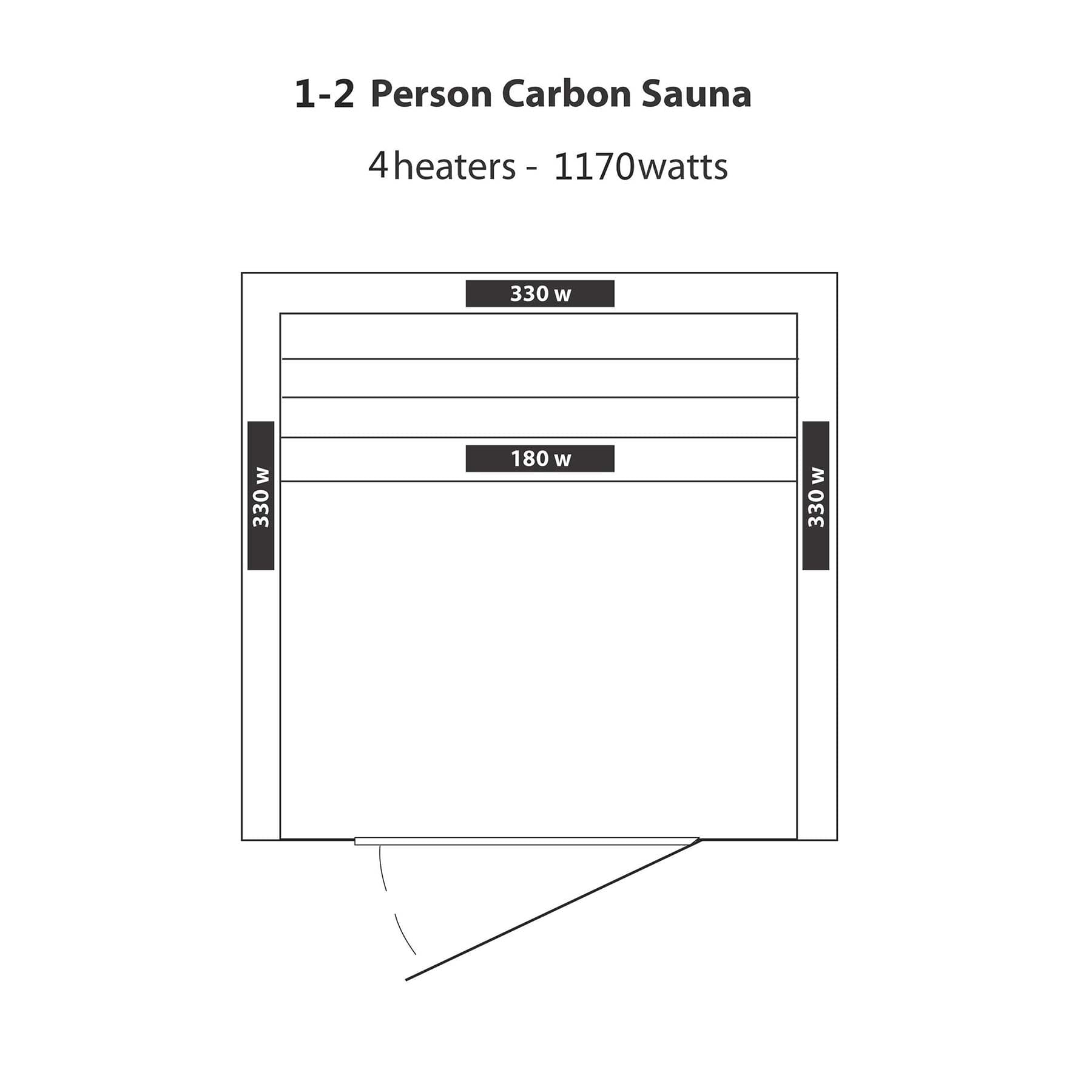 HeatWave Buena Vista 1-2 Person 4 Carbon Indoor FAR Infrared Sauna - Image 5