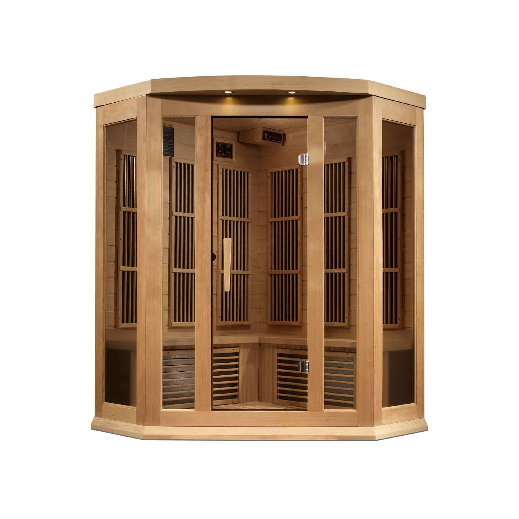 Maxxus 3 Person 9 Panels Near Zero EMF Corner Indoor FAR Infrared Sauna - Image 2