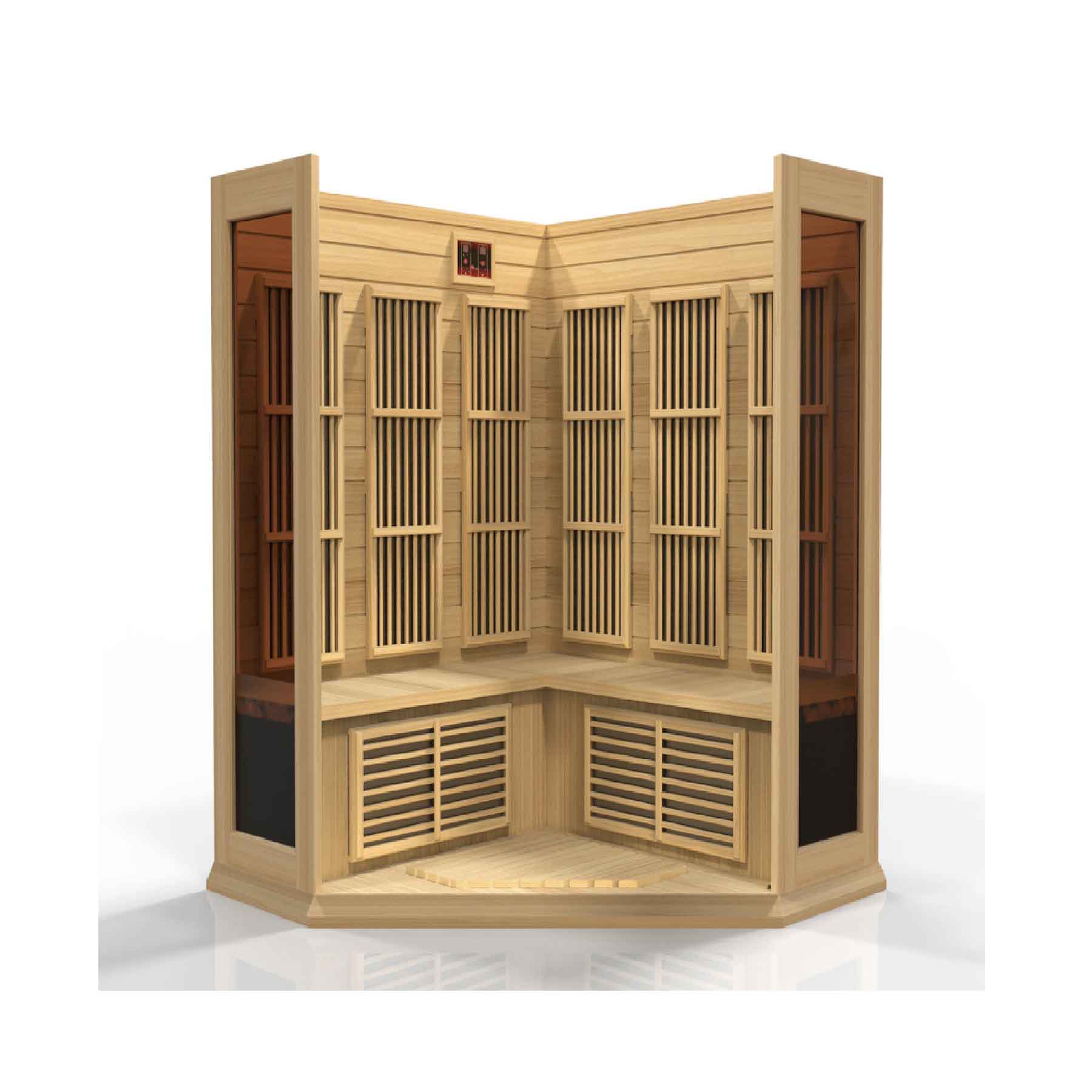Maxxus 3 Person 9 Panels Low EMF Corner Indoor FAR Infrared Sauna - Image 3