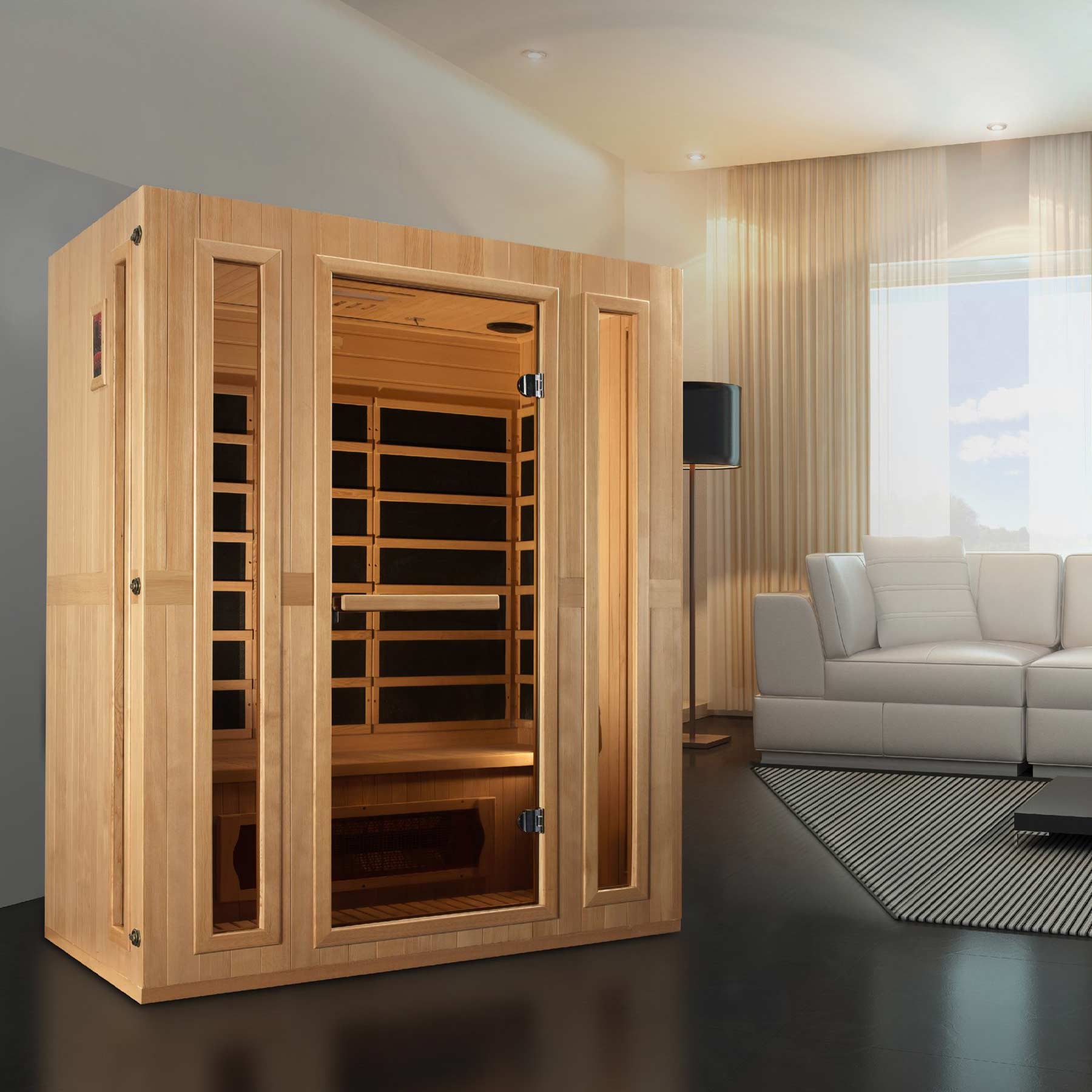 Maxxus Trinity 3 Person Dual Tech Low EMF Indoor FAR Infrared Sauna - Image 9