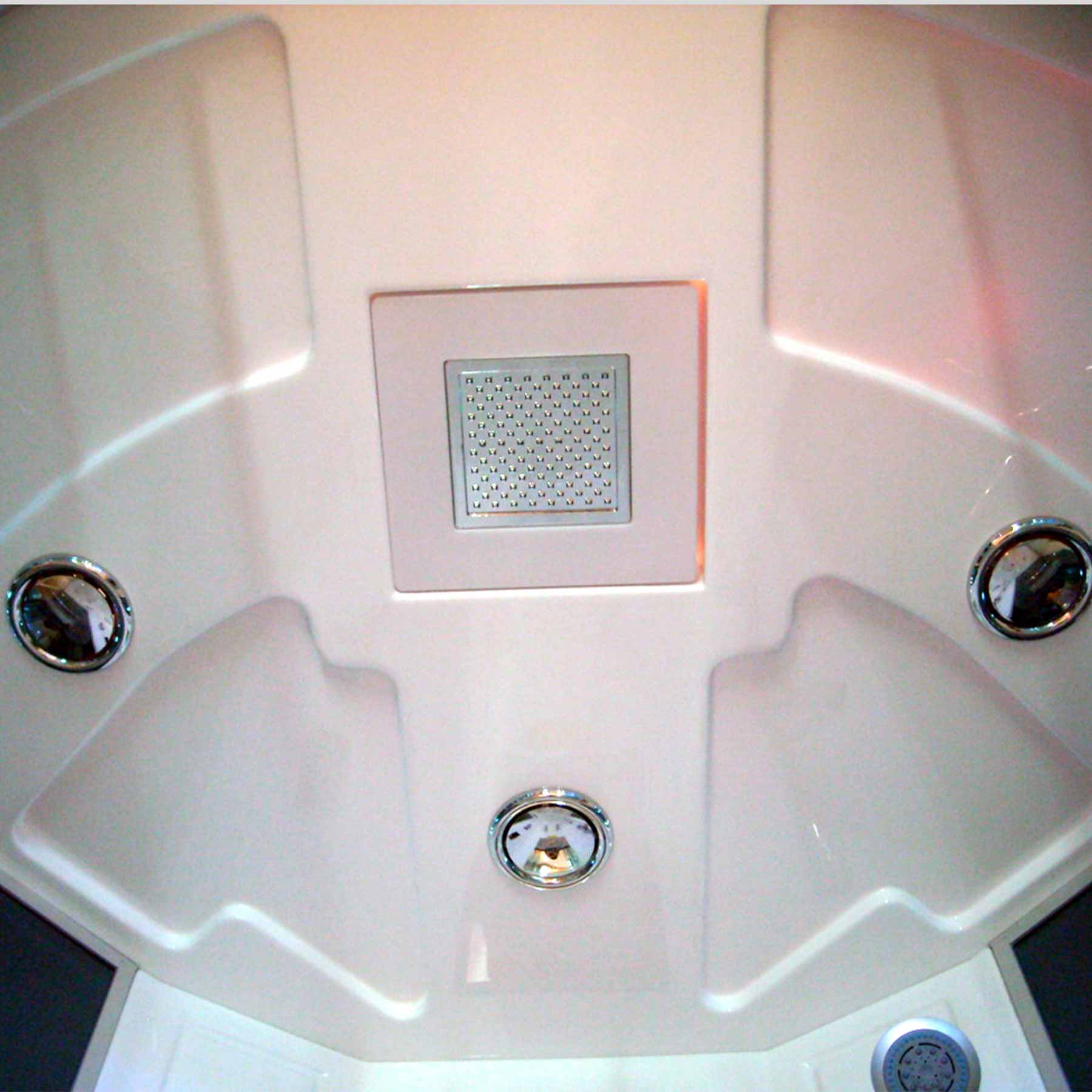 Mesa WS-702A 61L x 61W x 89H Jetted Tub Blue Glass Steam Shower - Image 4