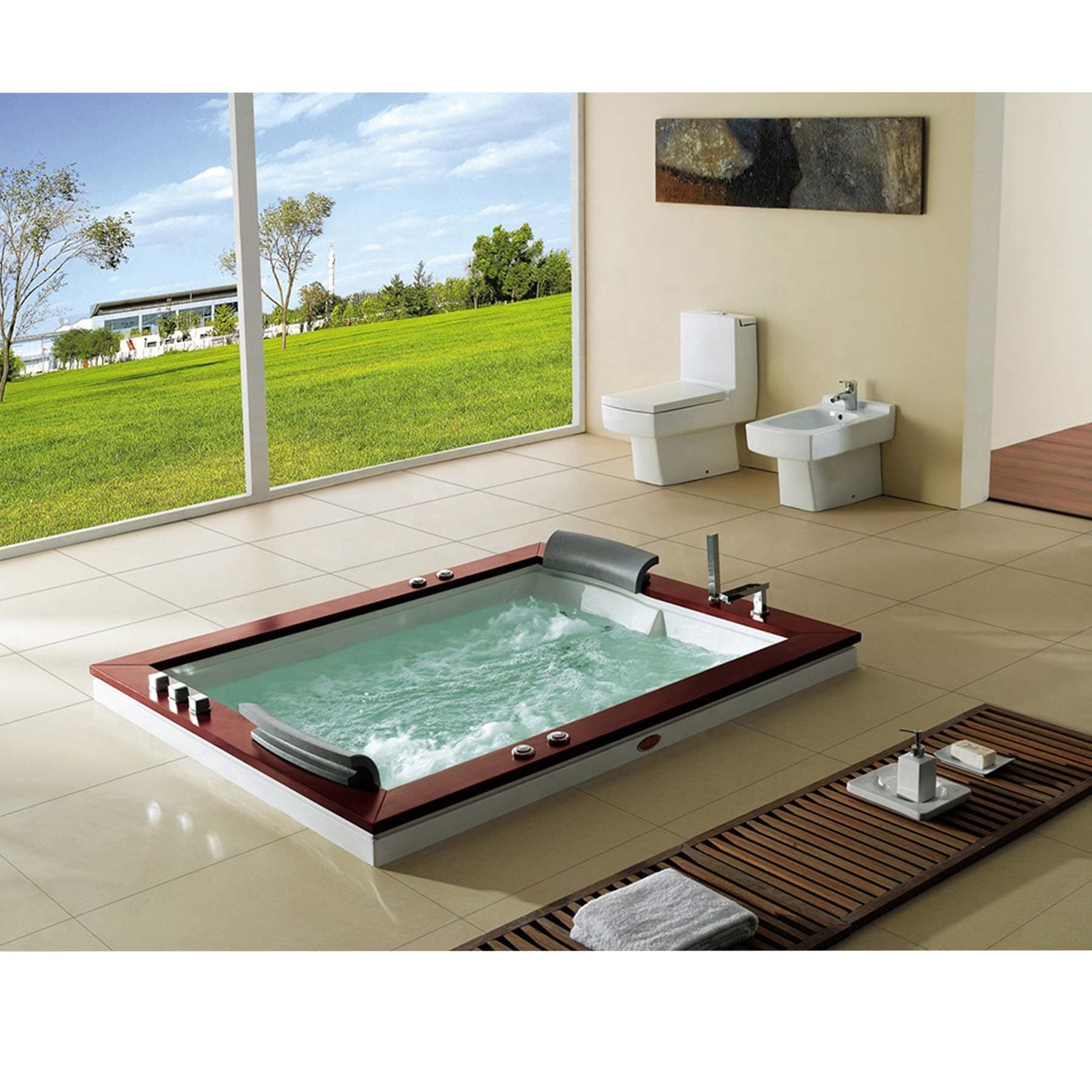 Mesa Monterey 2 Person 12 Jetted Rectangular Whirlpool Bathtub - Image 4