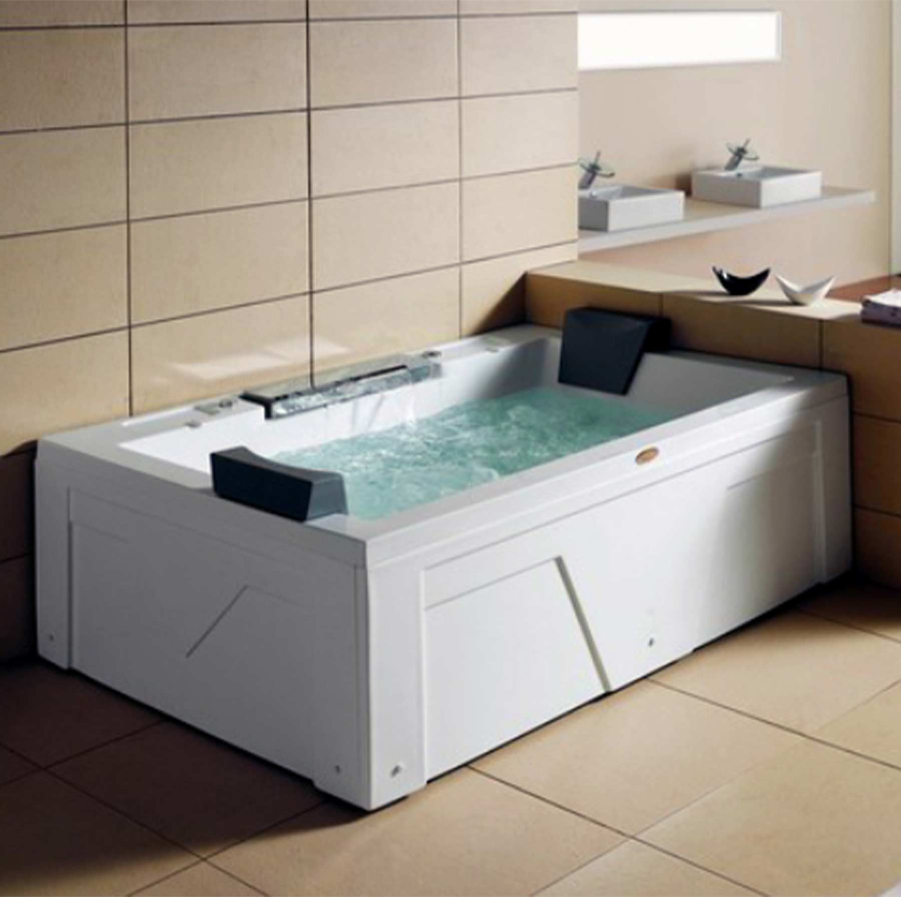 Mesa Grandios 2 Person 12 Jetted Rectangular Whirlpool Bathtub - Image 4