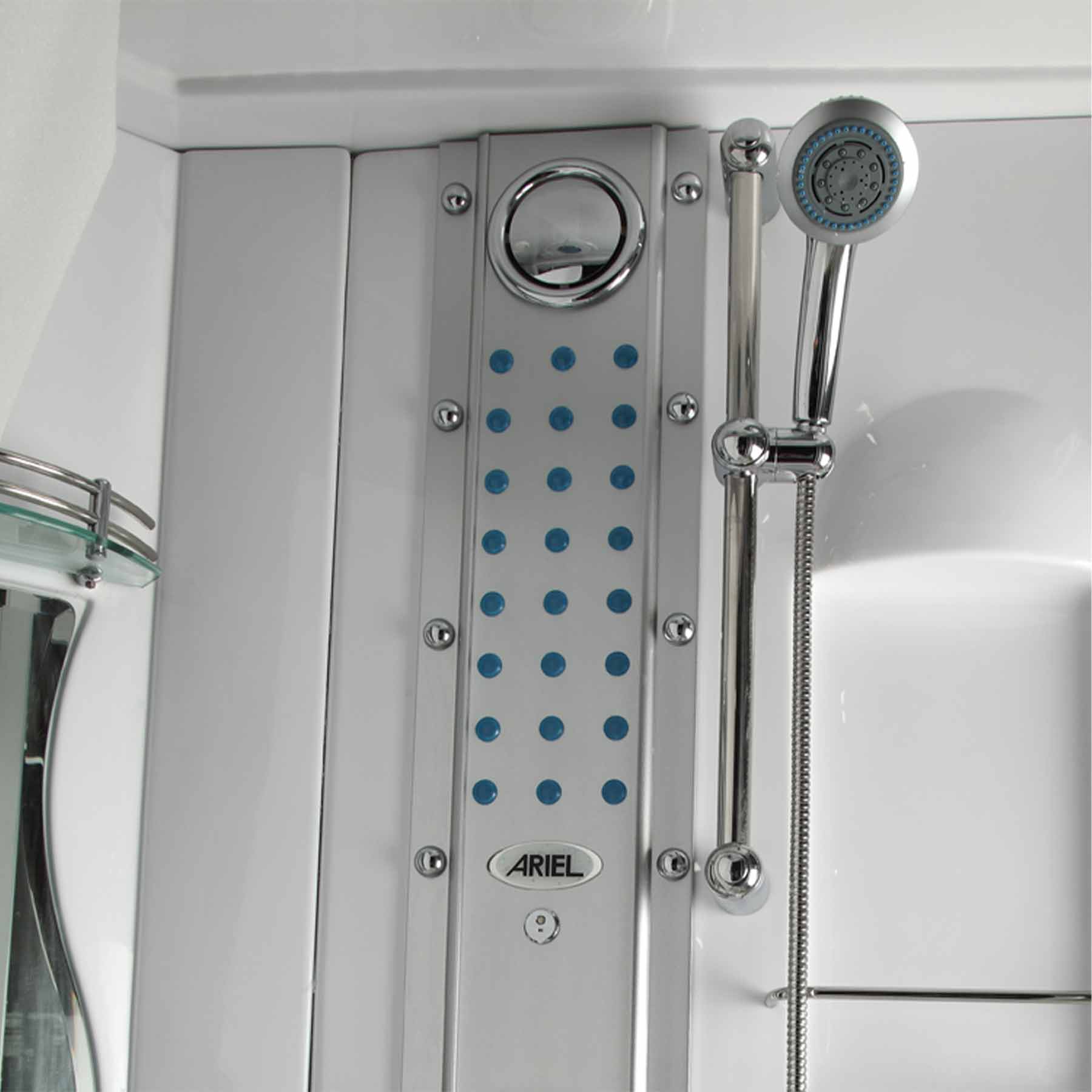 Mesa WS-600A 55L x 55W x 87H 1 Person Jetted Tub Steam Shower - Image 3