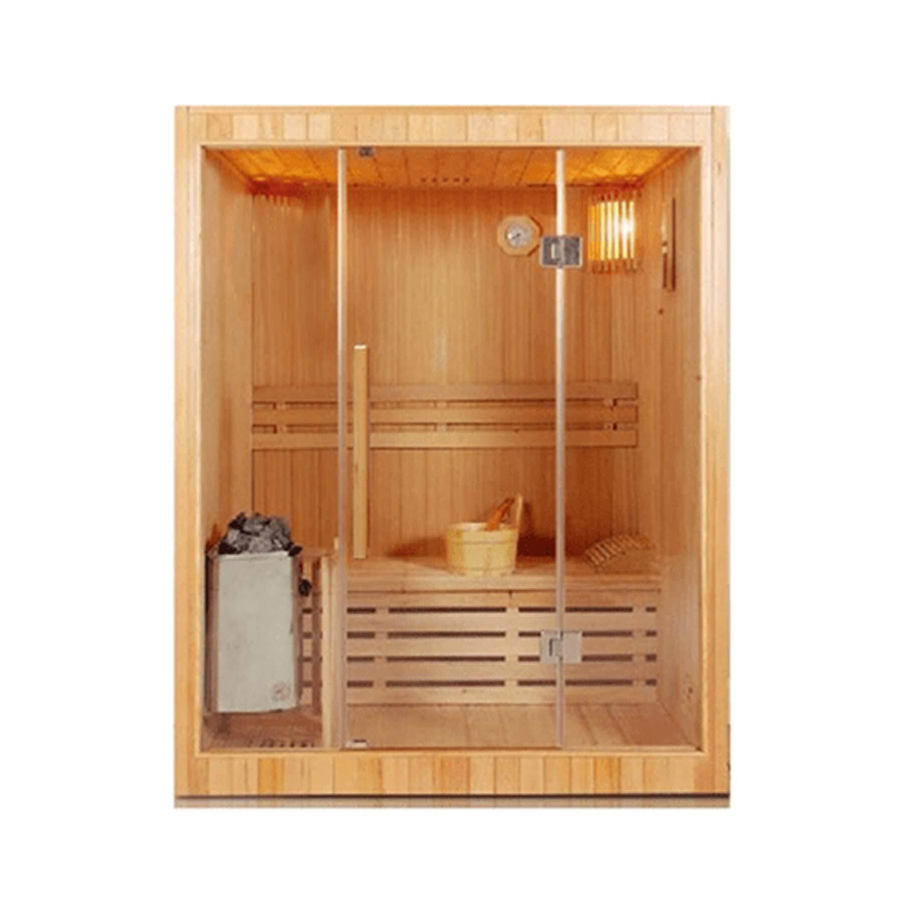 Miracle 2 Person 59L x 45W x 75H in Hot Rock Indoor Traditional Sauna - Image 1