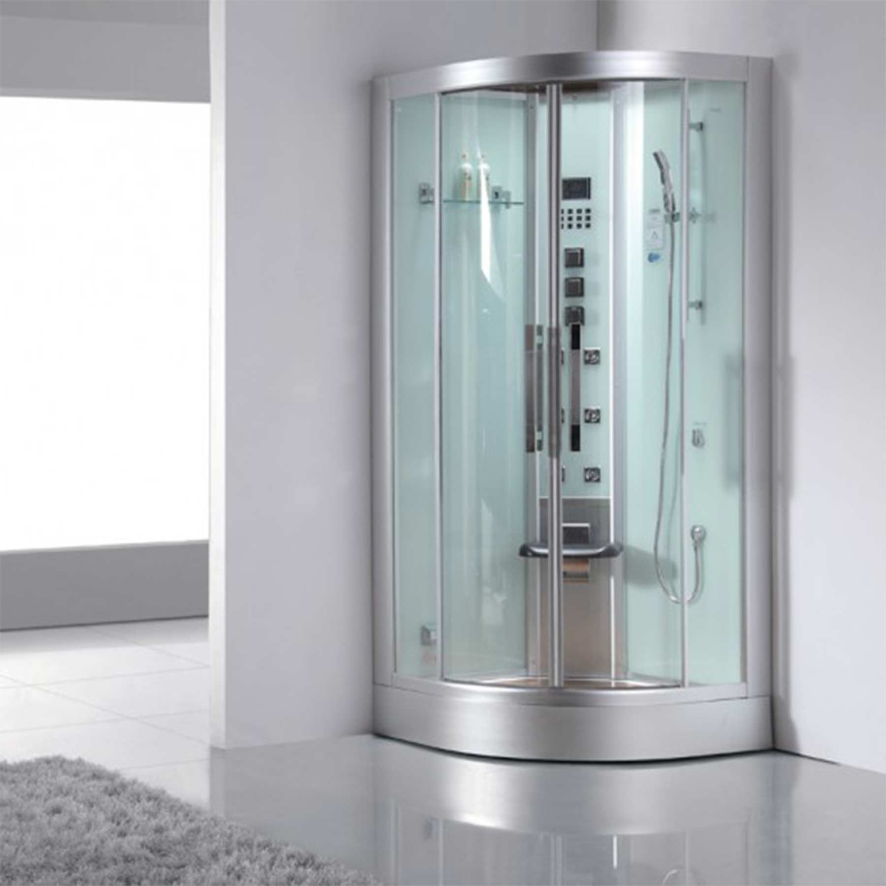 Platinum DZ963F8 39L x 39W x 89H 1 Person Corner Steam Shower