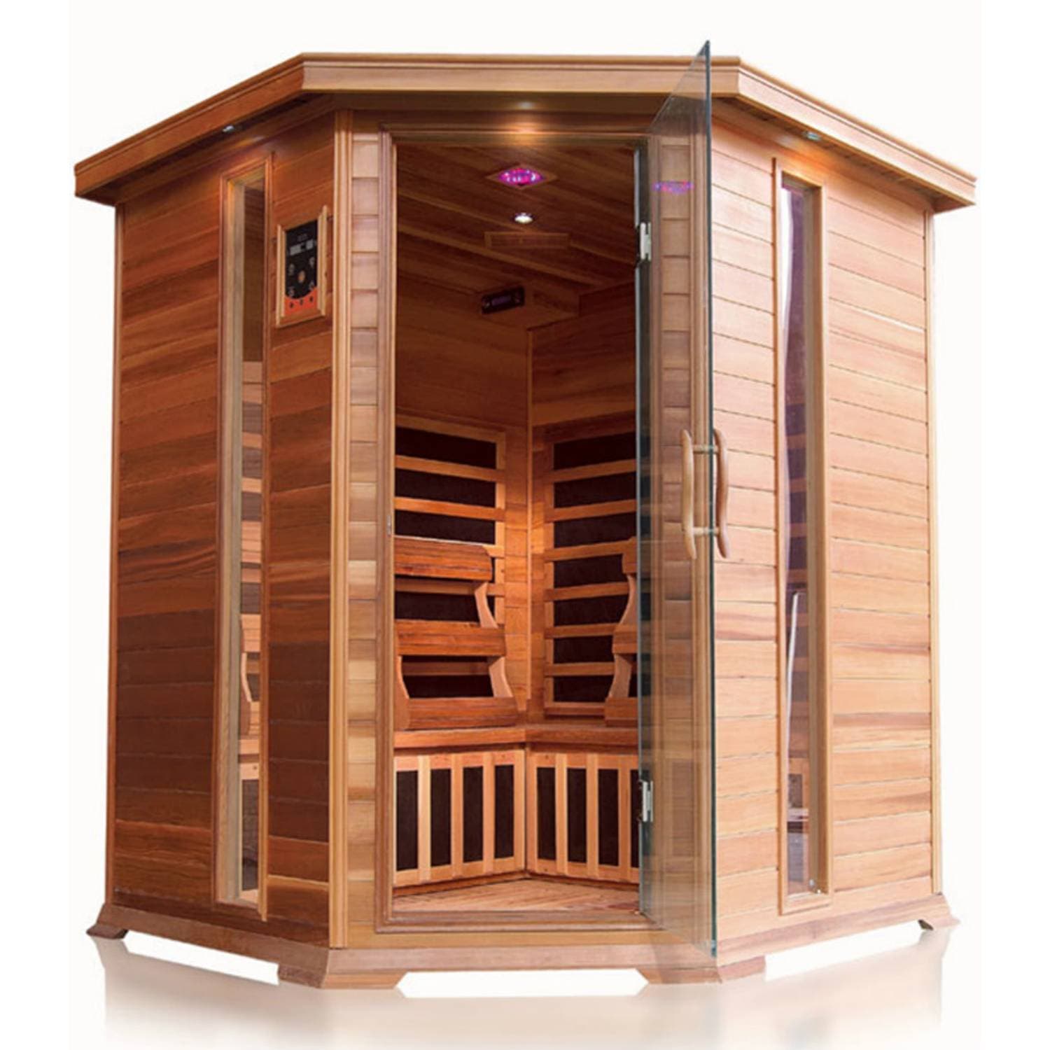 Sunray Bristol 4 Person Nano Cedar Corner Indoor Infrared Sauna