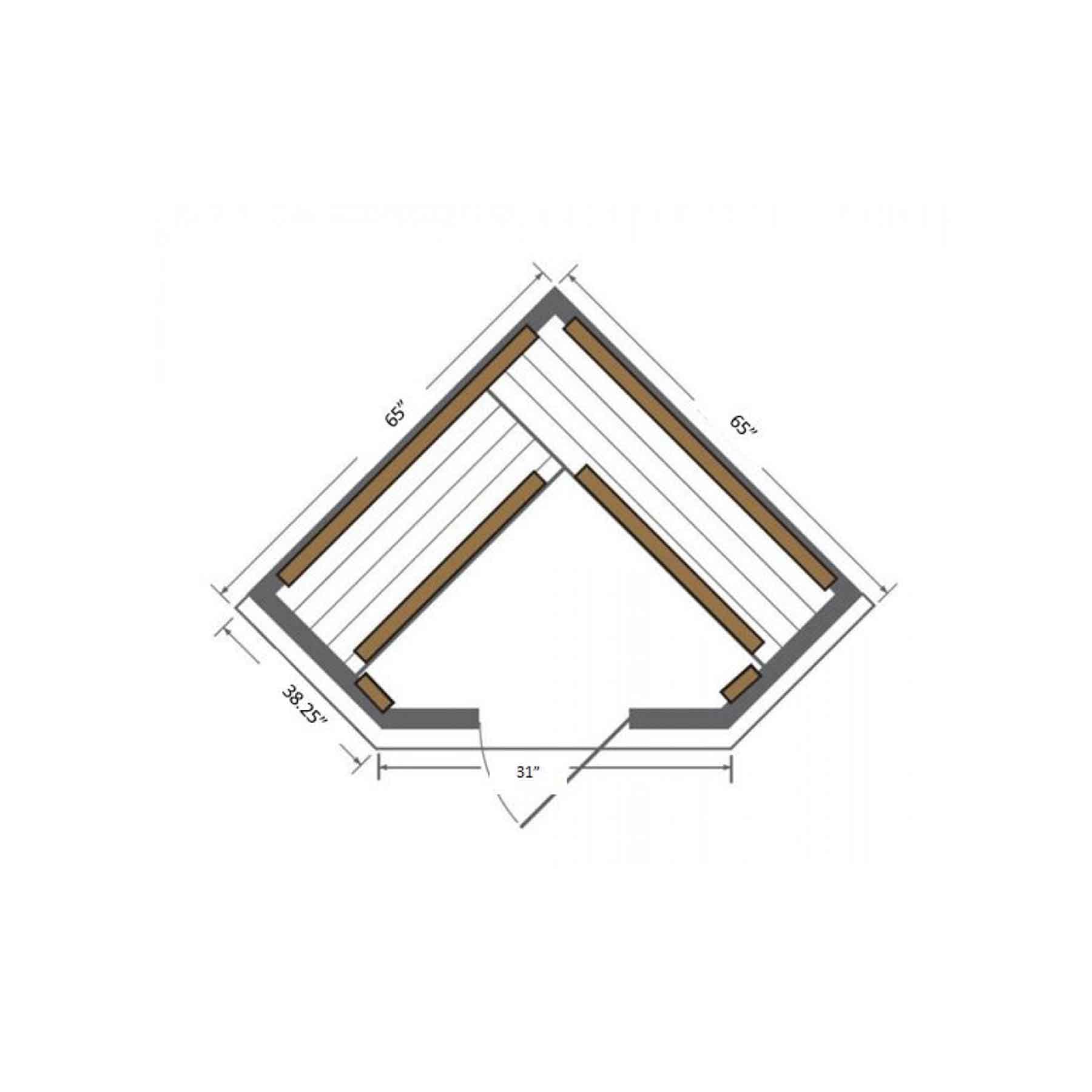 Sunray Bristol 4 Person Nano Cedar Corner Indoor Infrared Sauna - Image 11