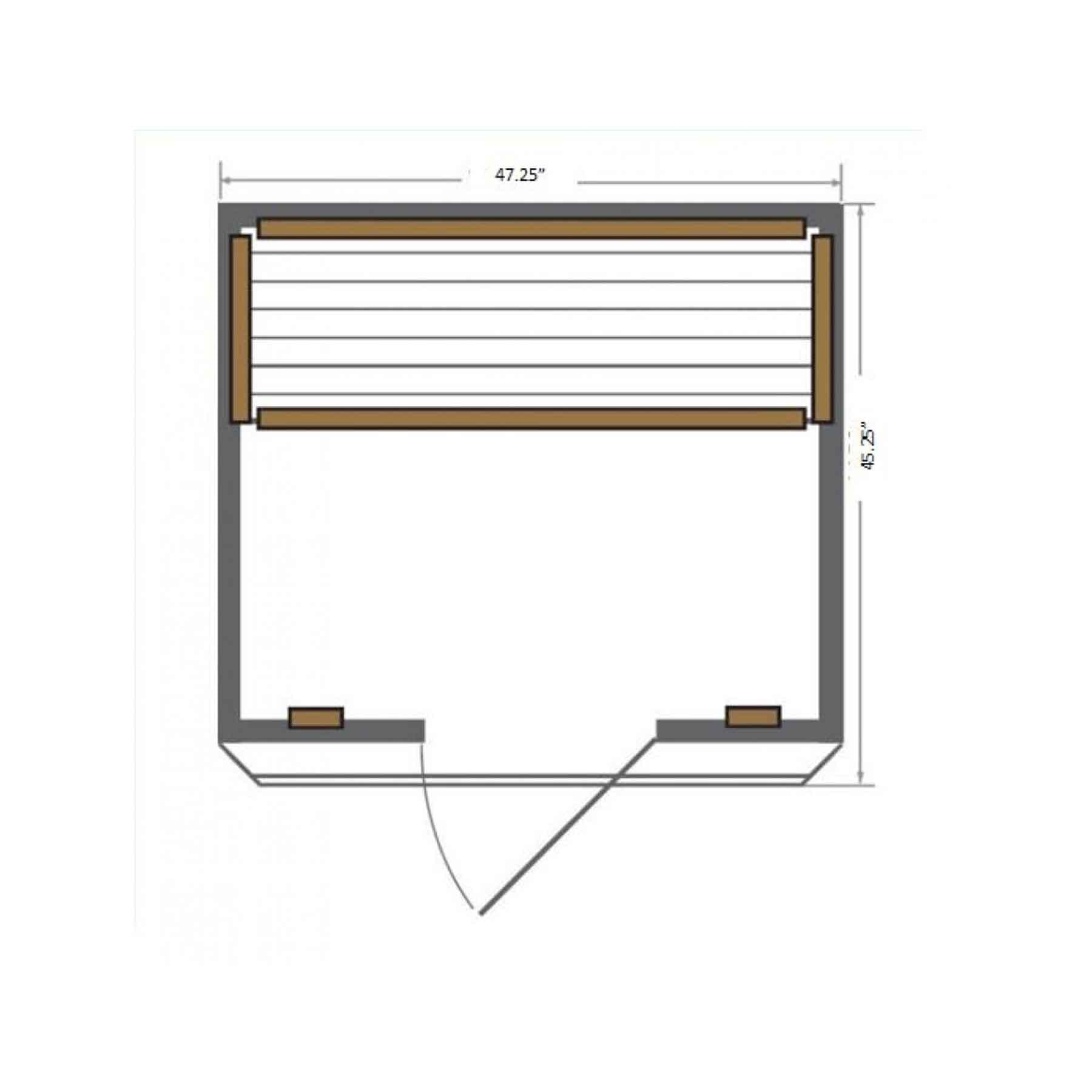 Sunray Sierra 2 Person Nano Cedar Indoor Infrared Sauna - Image 15