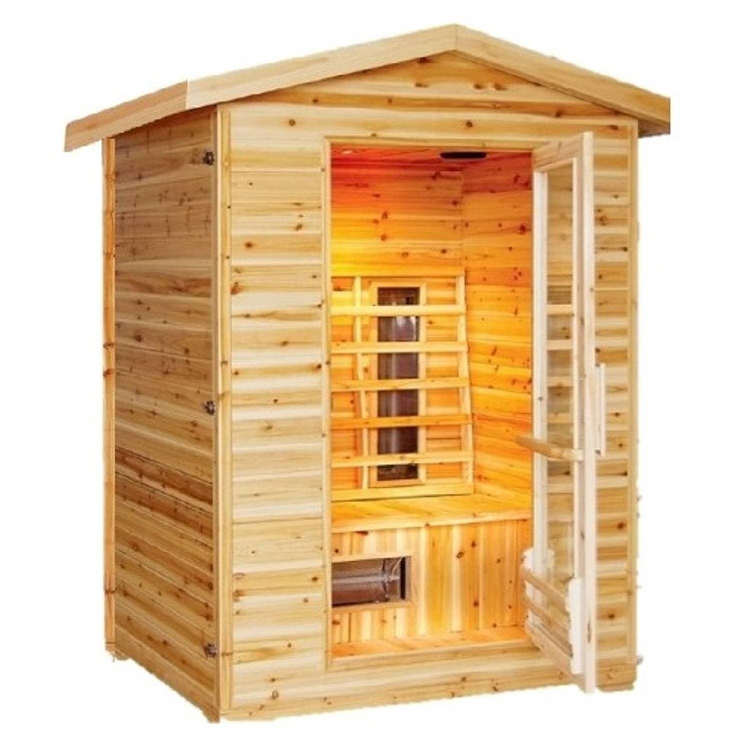 Sunray Burlington 2 Person 5 Heaters Hemlock Outdoor Infrared Sauna - Image 1