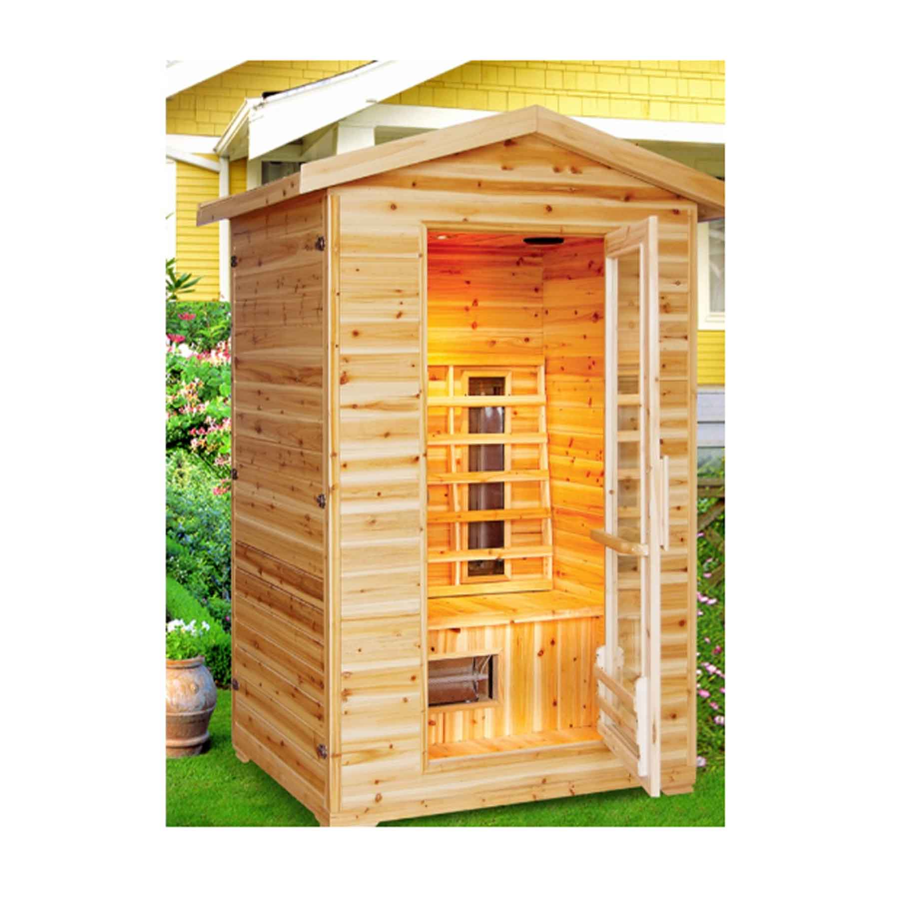 Sunray Burlington 2 Person 5 Heaters Hemlock Outdoor Infrared Sauna - Image 6