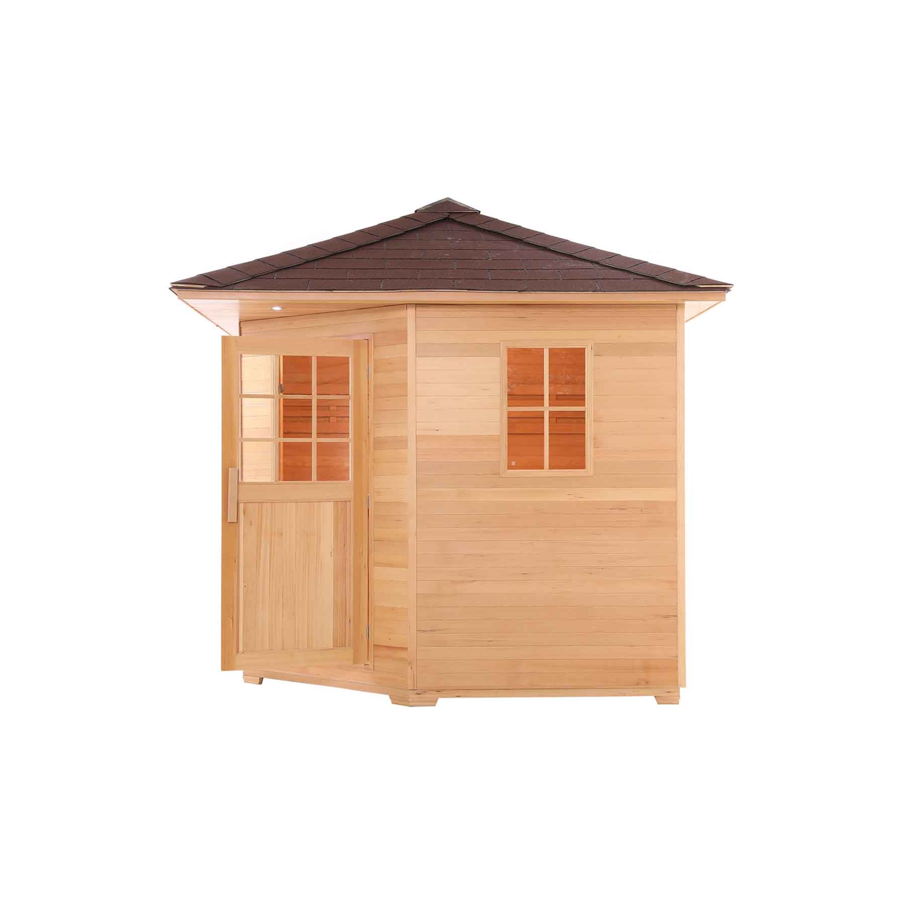 Aleko 8 Person 9 kW Hemlock Wet Dry Outdoor Traditional Sauna - Image 1