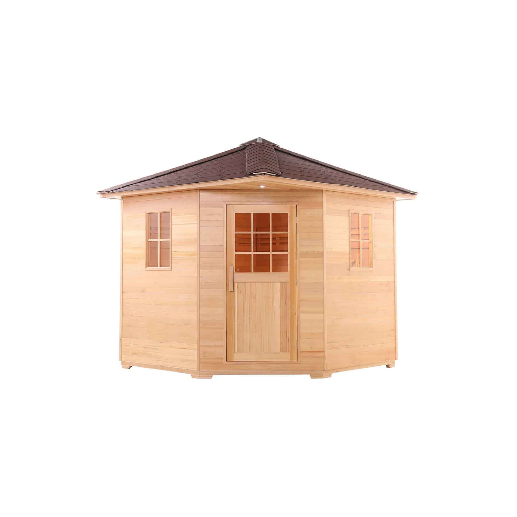 Aleko 8 Person 9 kW Hemlock Wet Dry Outdoor Traditional Sauna - Image 3